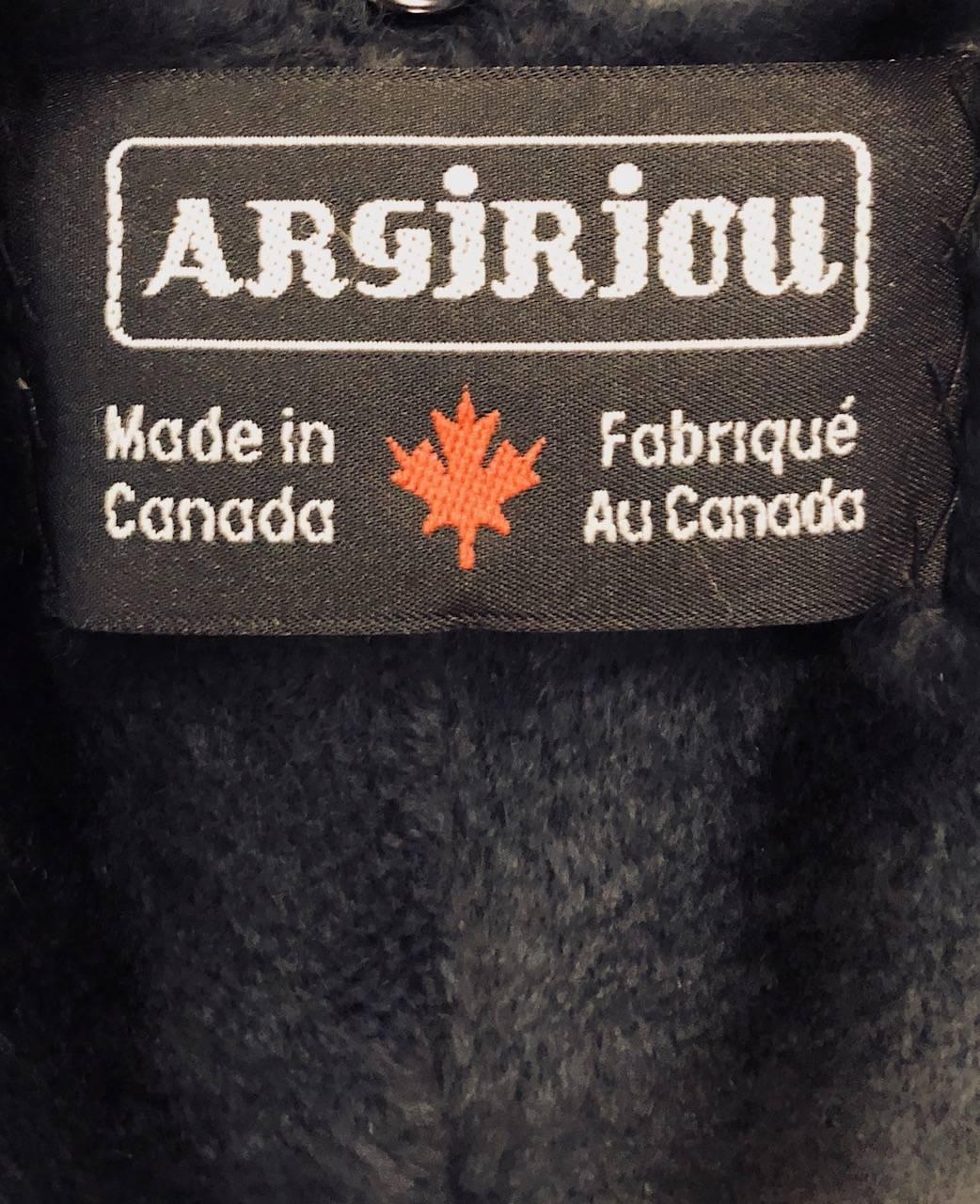Argjrjou Slate Nylon Greatcoat With Dyed Fox and Sheared Beaver Trim For Sale 2
