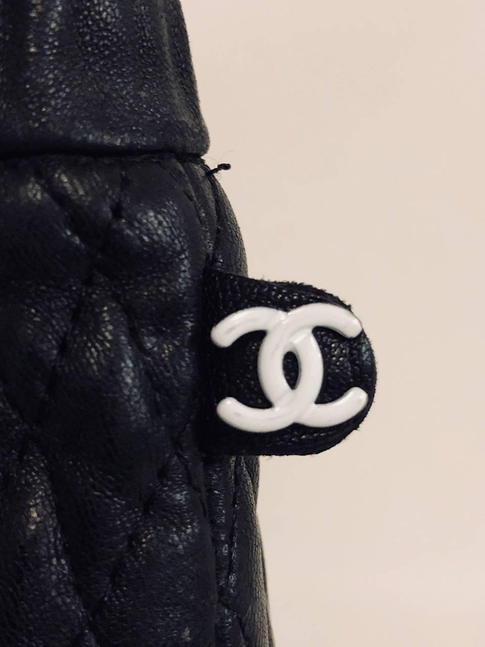 Chanel Black Quilted Leather Ankle Booties  1