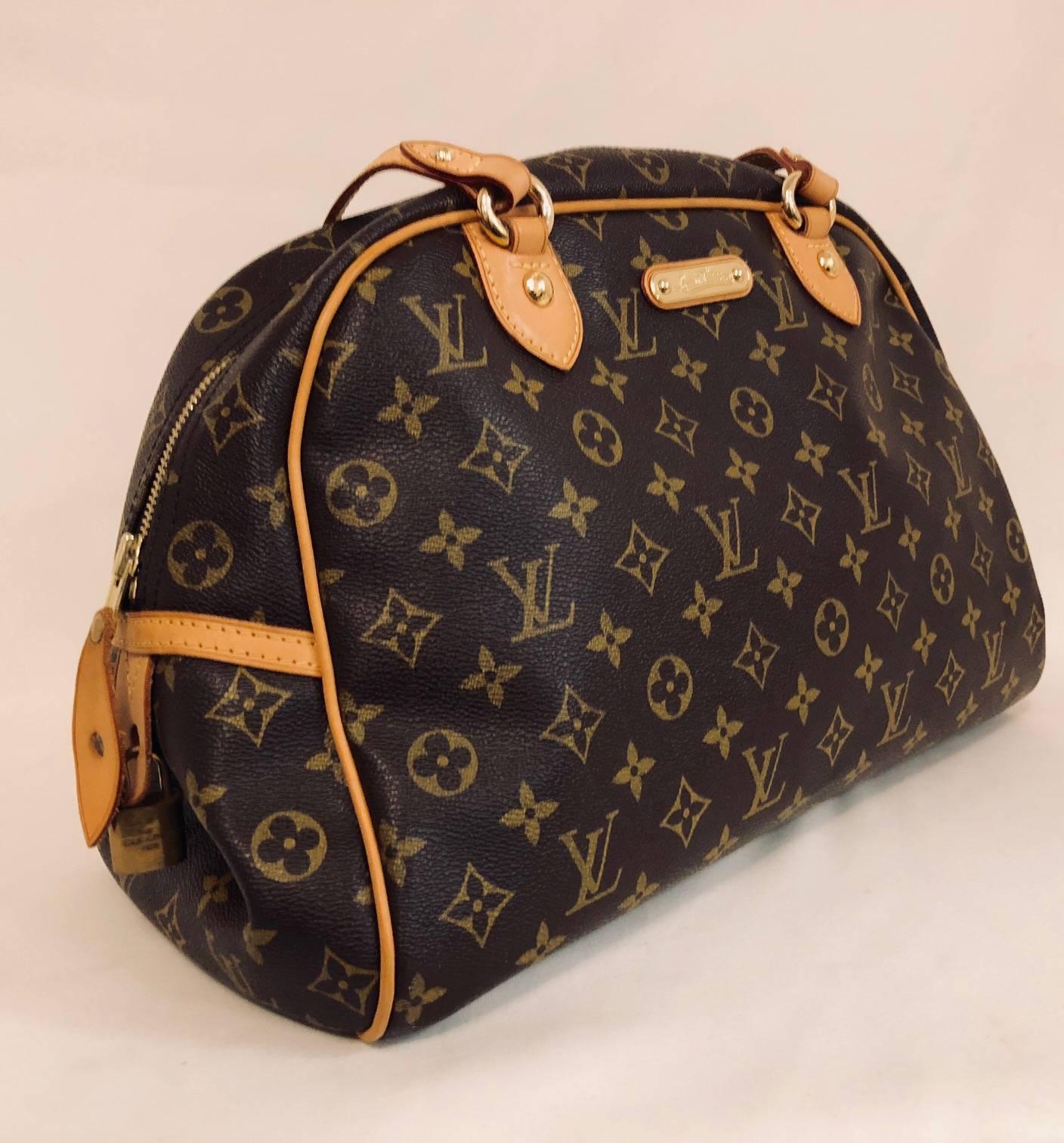 Louis Vuitton's reputation as one of the most highly respected purveyor of luxury goods is unquestioned.  This satchel features Louis Vuitton's signature monogram canvas, vachetta leather trim, brass hardware and top zipper.  Double flat straps