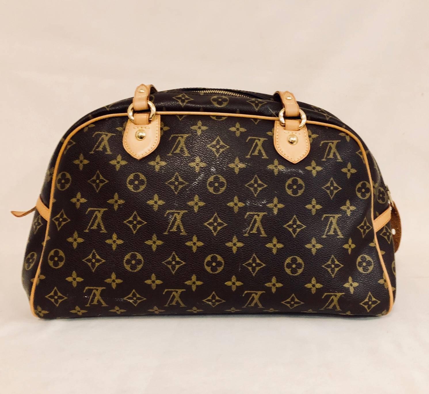 Louis Vuitton Monogram Satchel With Double Straps and Top Zipper  In Excellent Condition In Palm Beach, FL