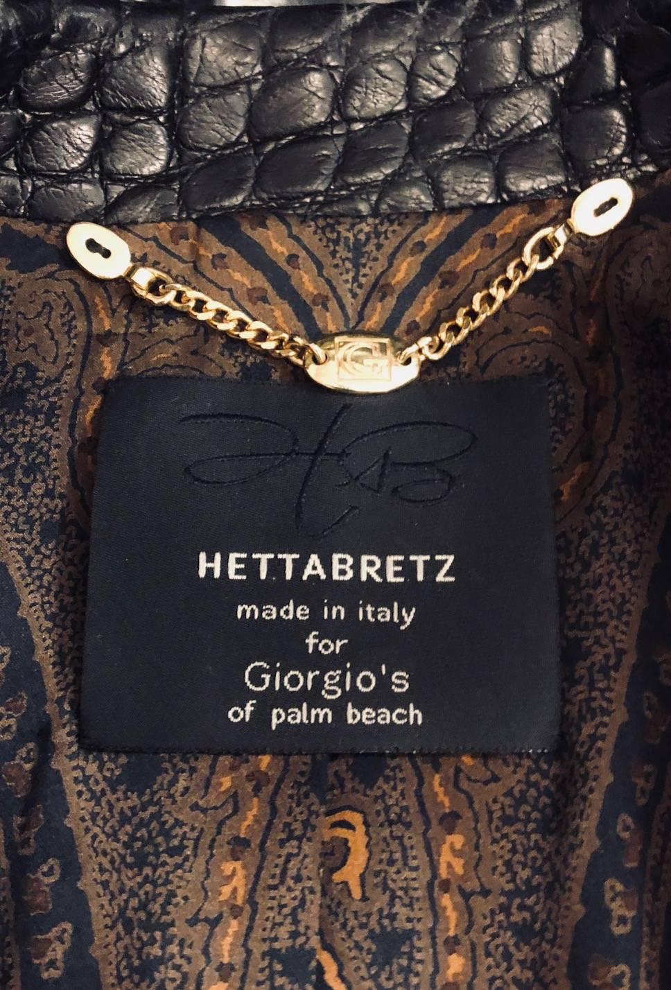 Women's Hettabretz for Giorgio's of Palm Beach Black Alligator Fitted Jacket