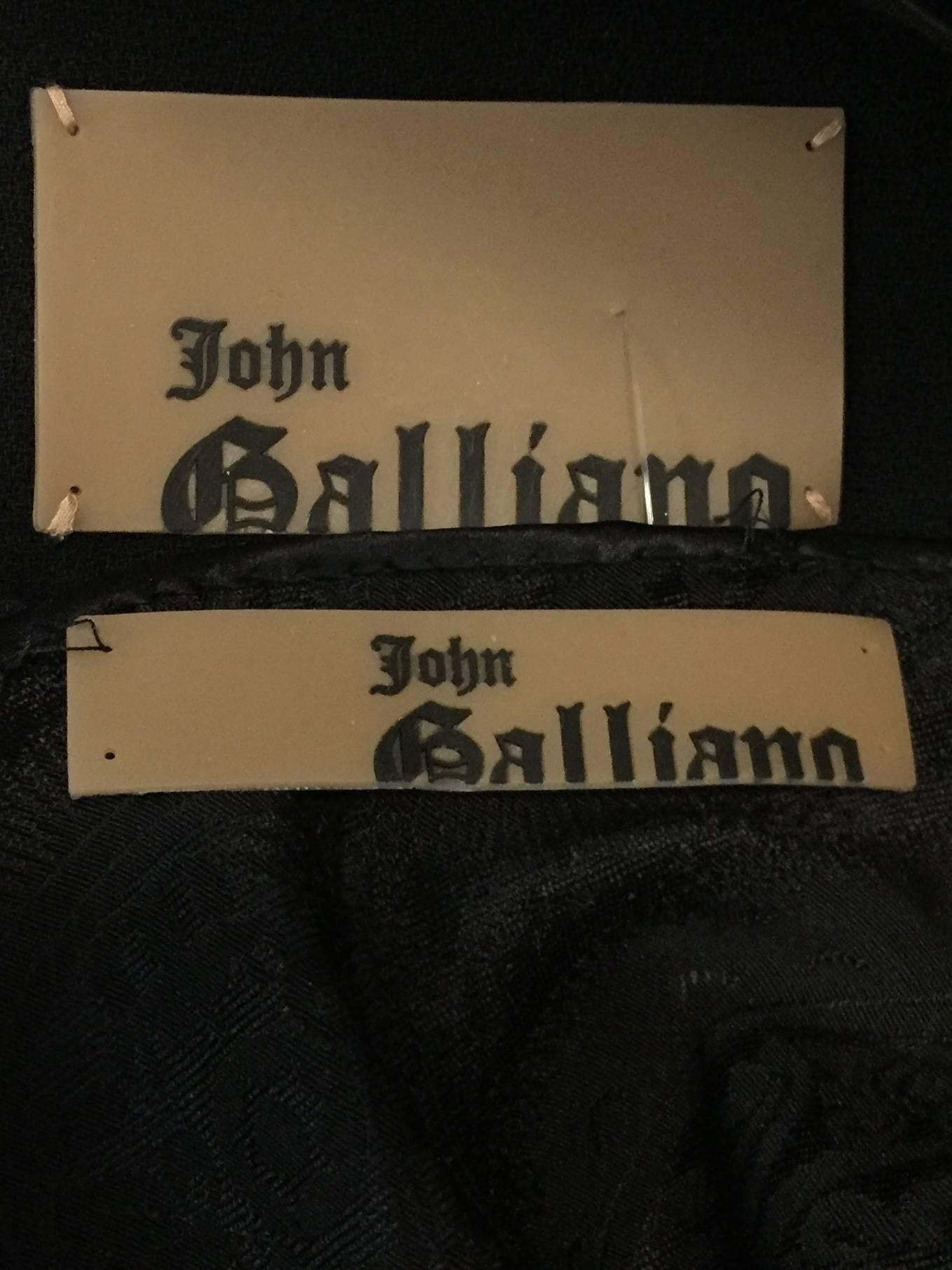 Women's Gorgeous John Galliano Black Wool & Silk Pant Suit For Sale
