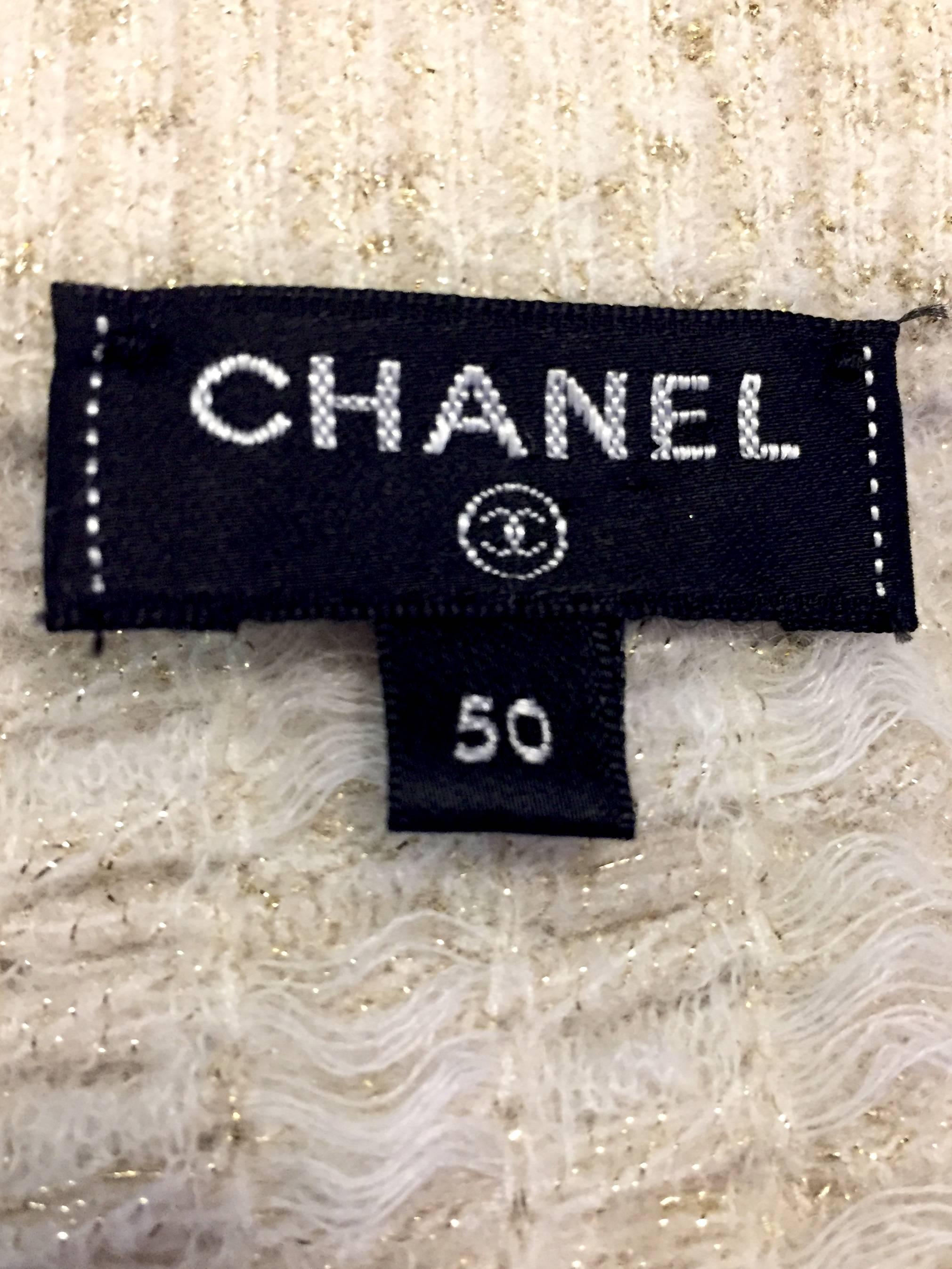 Cozy Chanel Ivory Mohair & Wool Dress with Two Patch Pockets 1