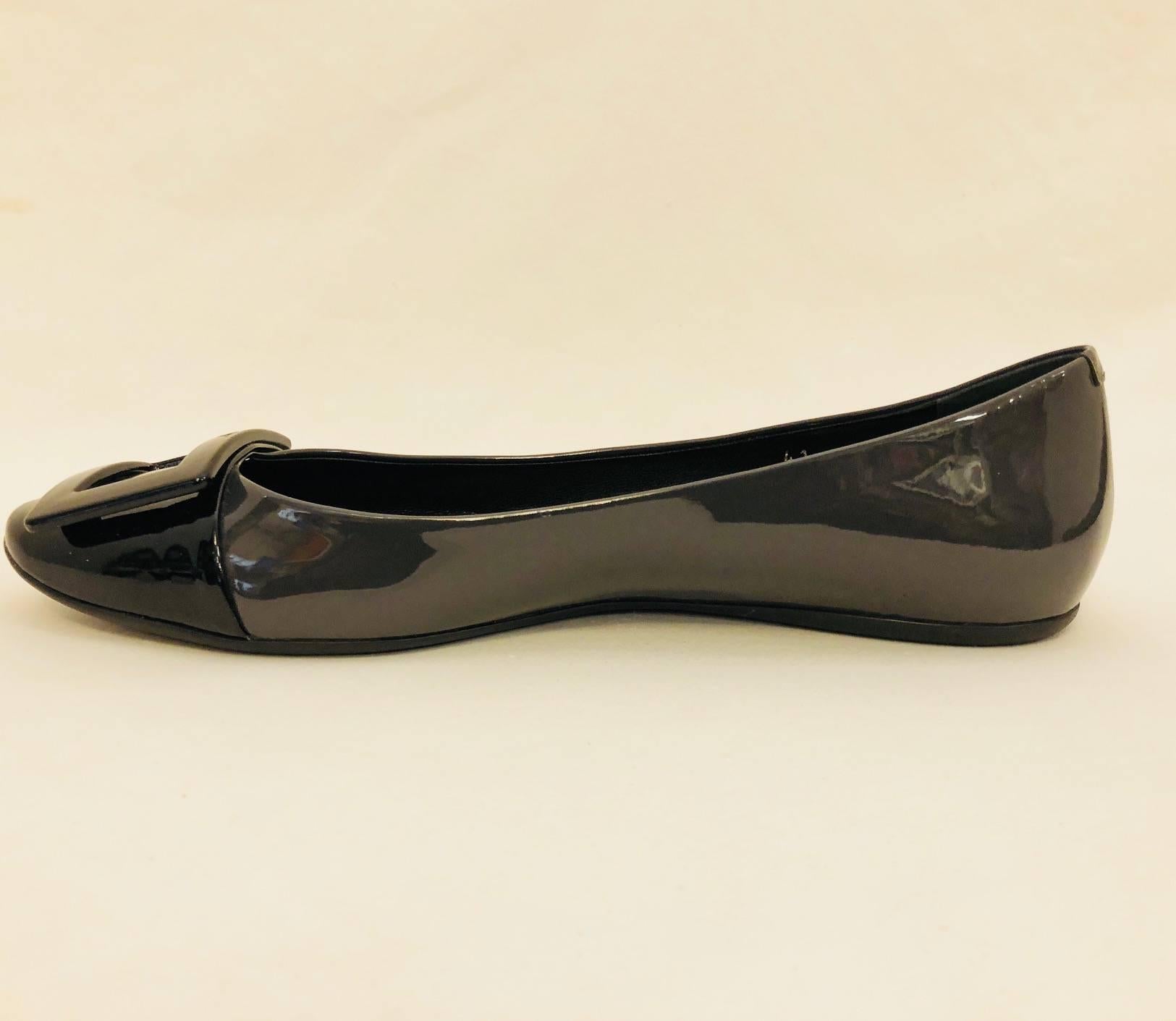 Women's Refined Roger Vivier Grey & Black Belle de Nuit Ballet Flats