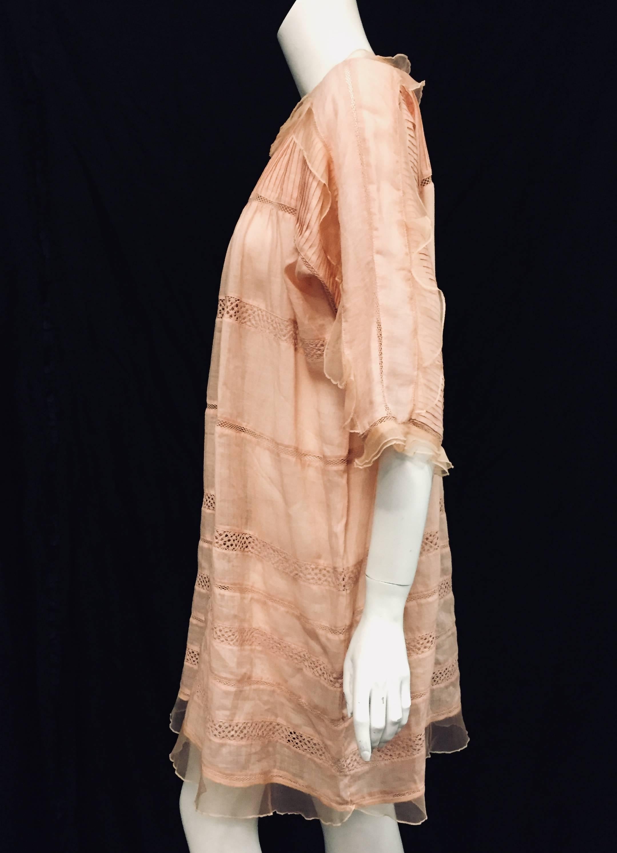Women's Isabel Marant Peach Ramie and Silk Dress