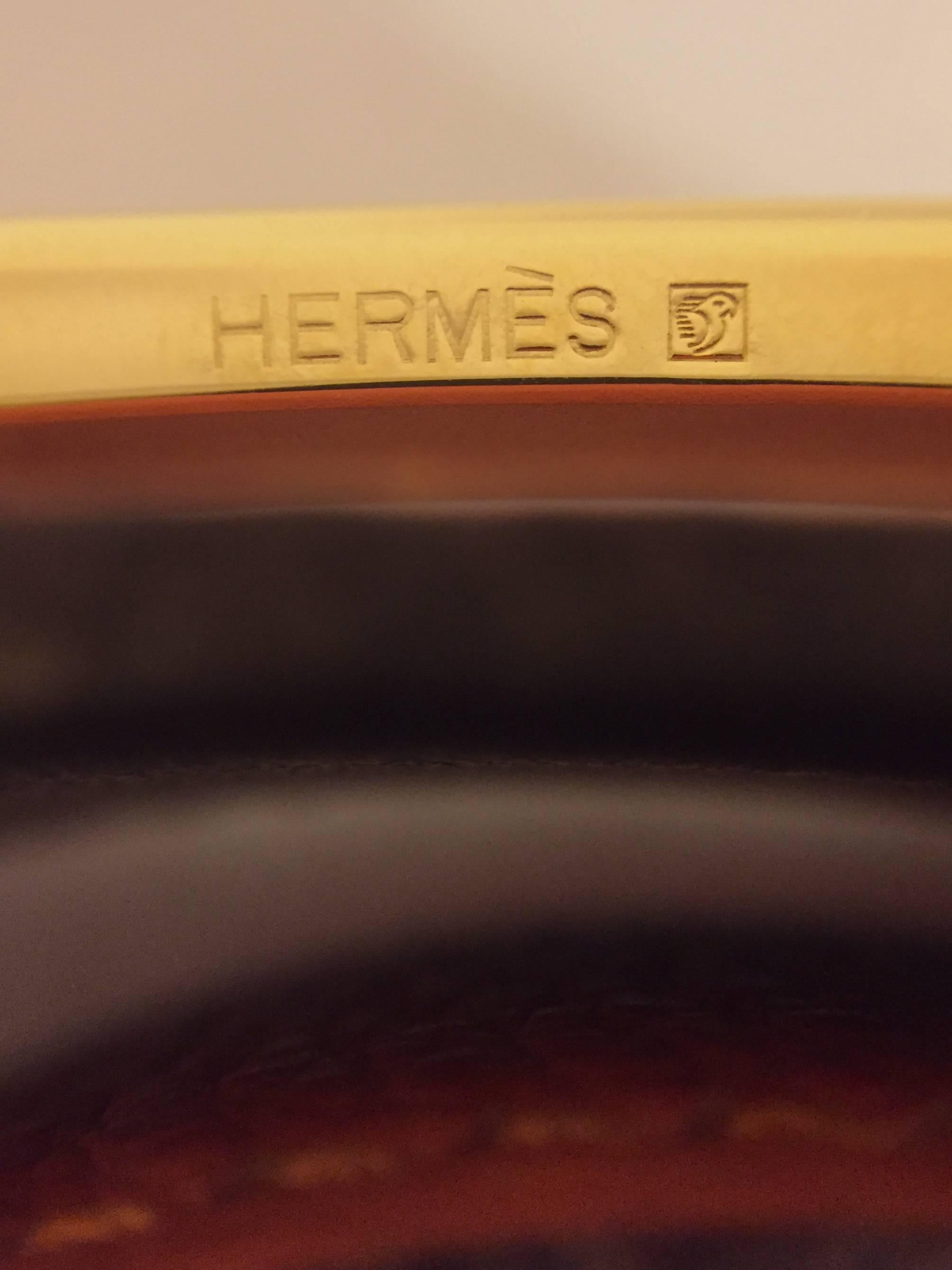 Hermes Reversible Constance H Belt Set Orange Togo and Black Chamonix In Excellent Condition For Sale In Palm Beach, FL