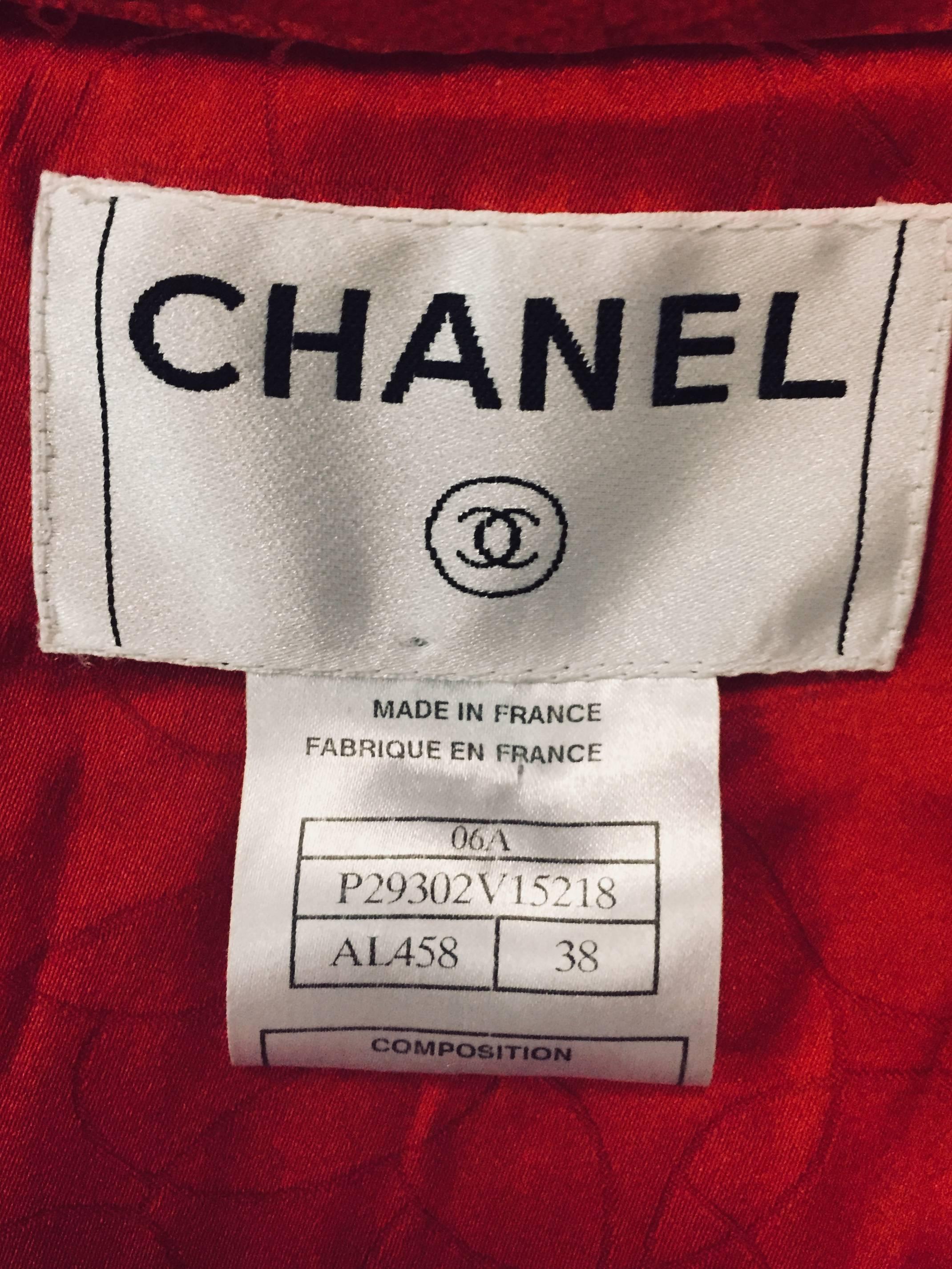Women's  Cupid's Chanel Red Hooded Wool Jacket with Pleats Front, Back & Sleeves 