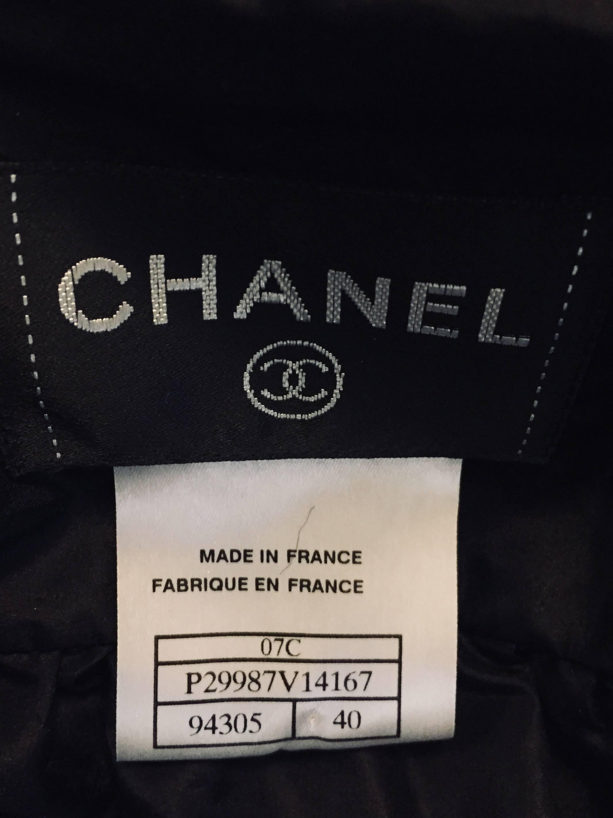 Coquette Chanel Black Silk Taffeta Ruffled Long  Sleeve Jacket 40 In Excellent Condition For Sale In Palm Beach, FL