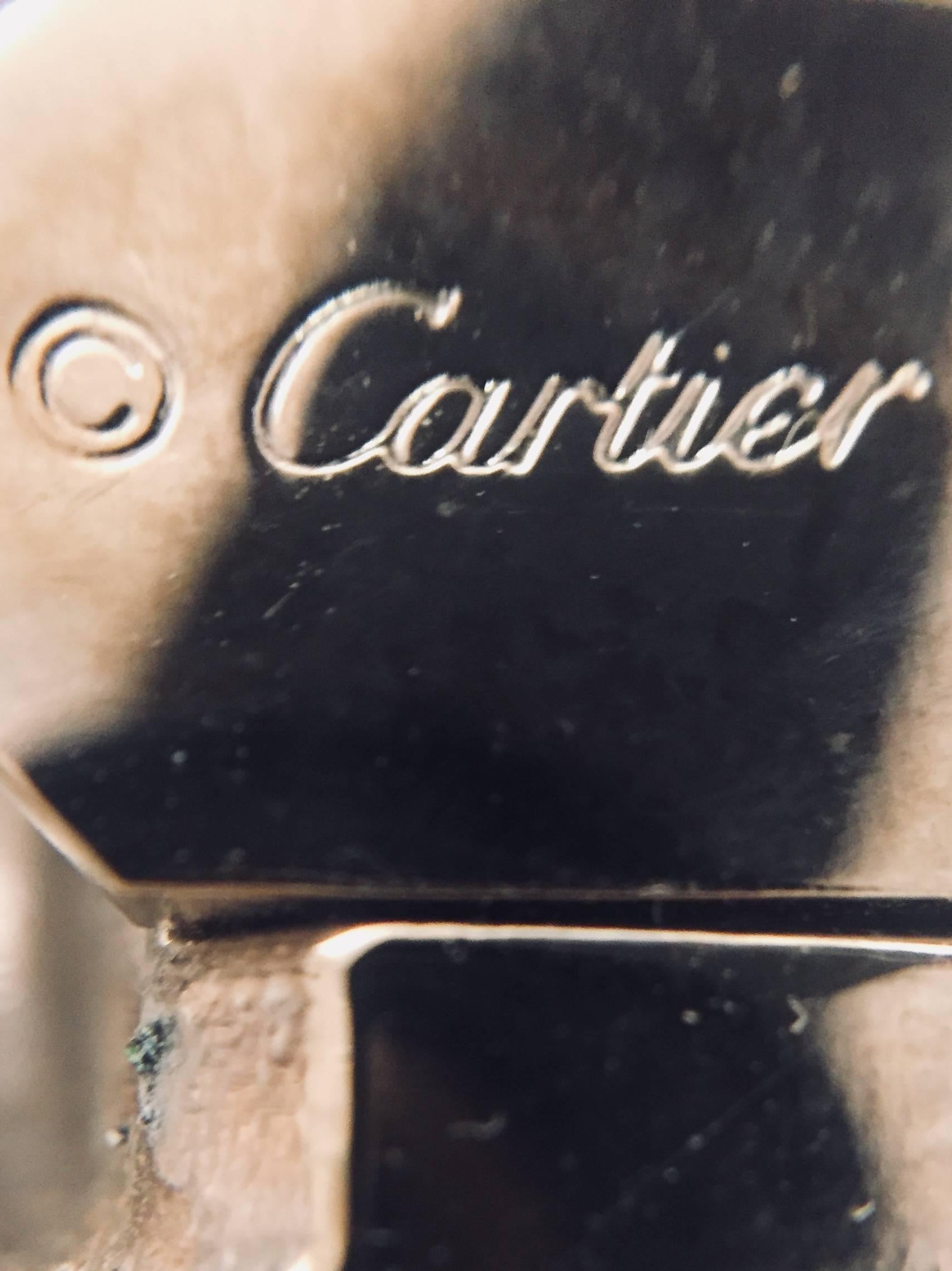 Cartier Silver Tone Panther Head Black/Brown Belt In Good Condition In Palm Beach, FL