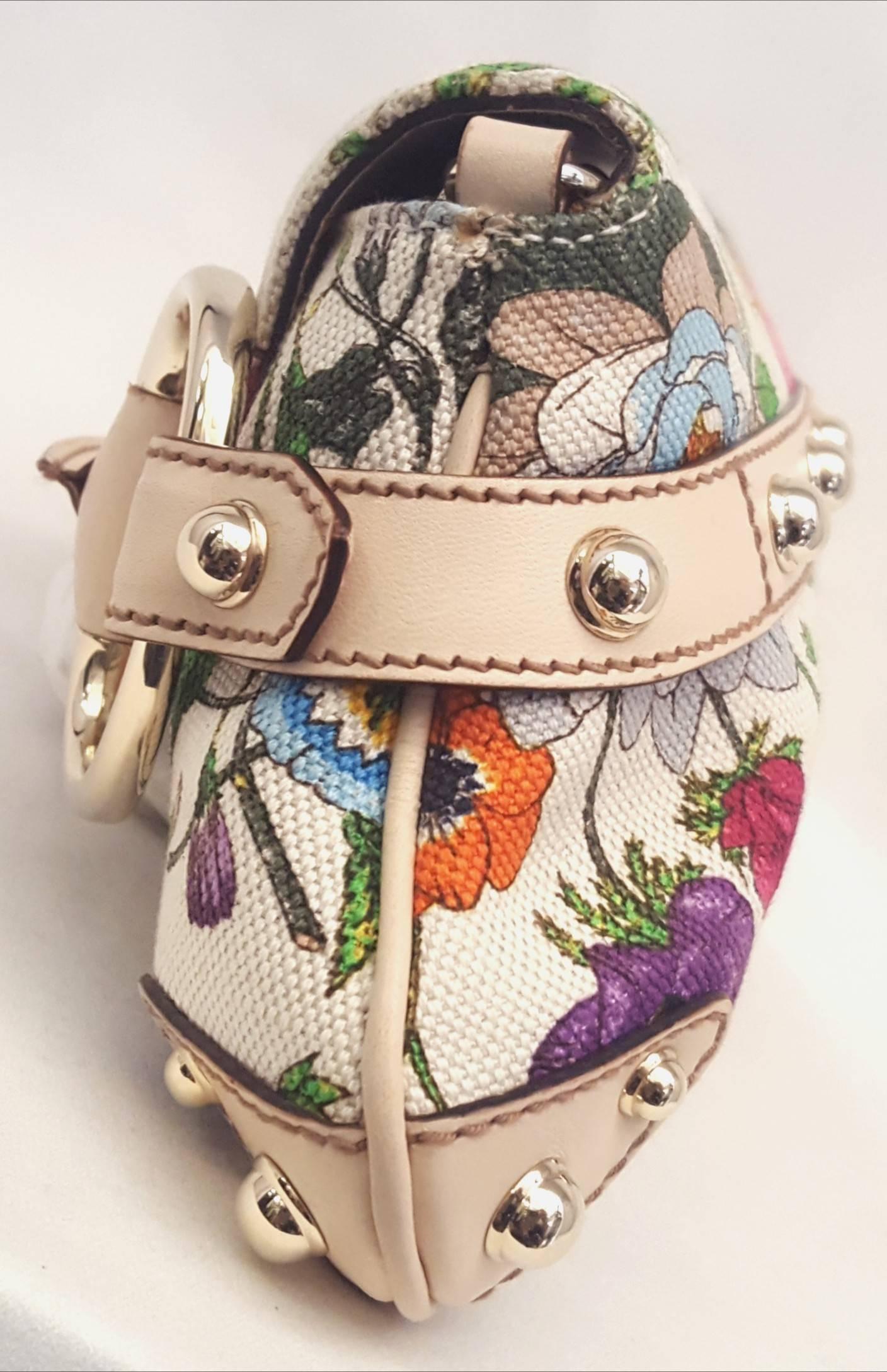 Women's Gucci Flora Horsebit Canvas Shoulder Bag