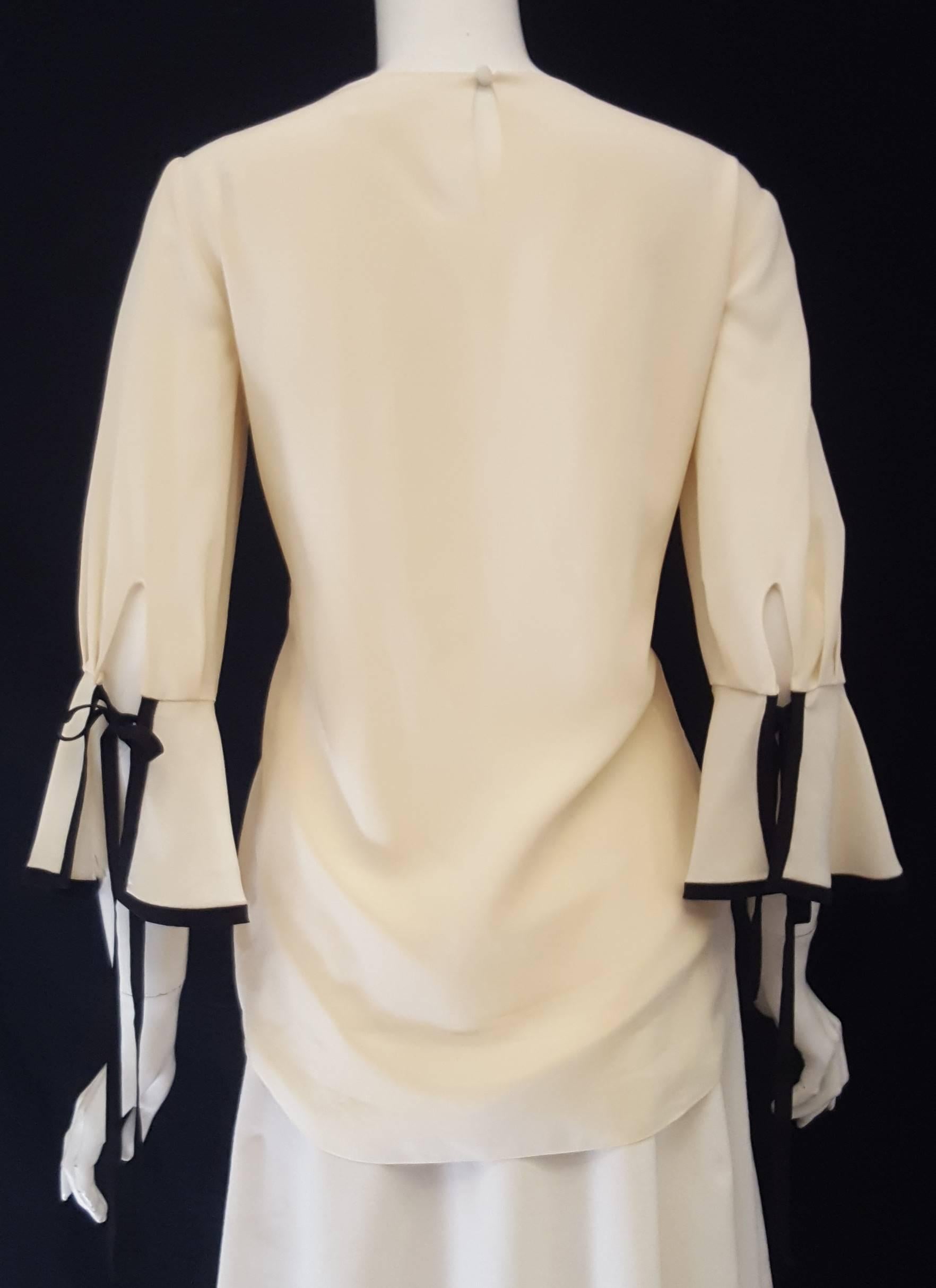 beige silk blouse long sleeve