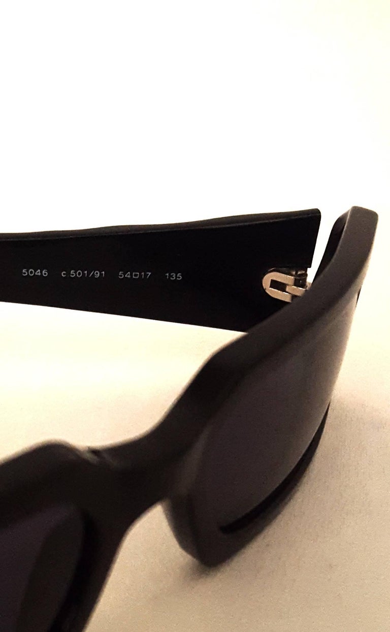 Chanel Black Rectangular Thick Frame Sunglasses with Quilted Arms and CC  Logo at 1stDibs