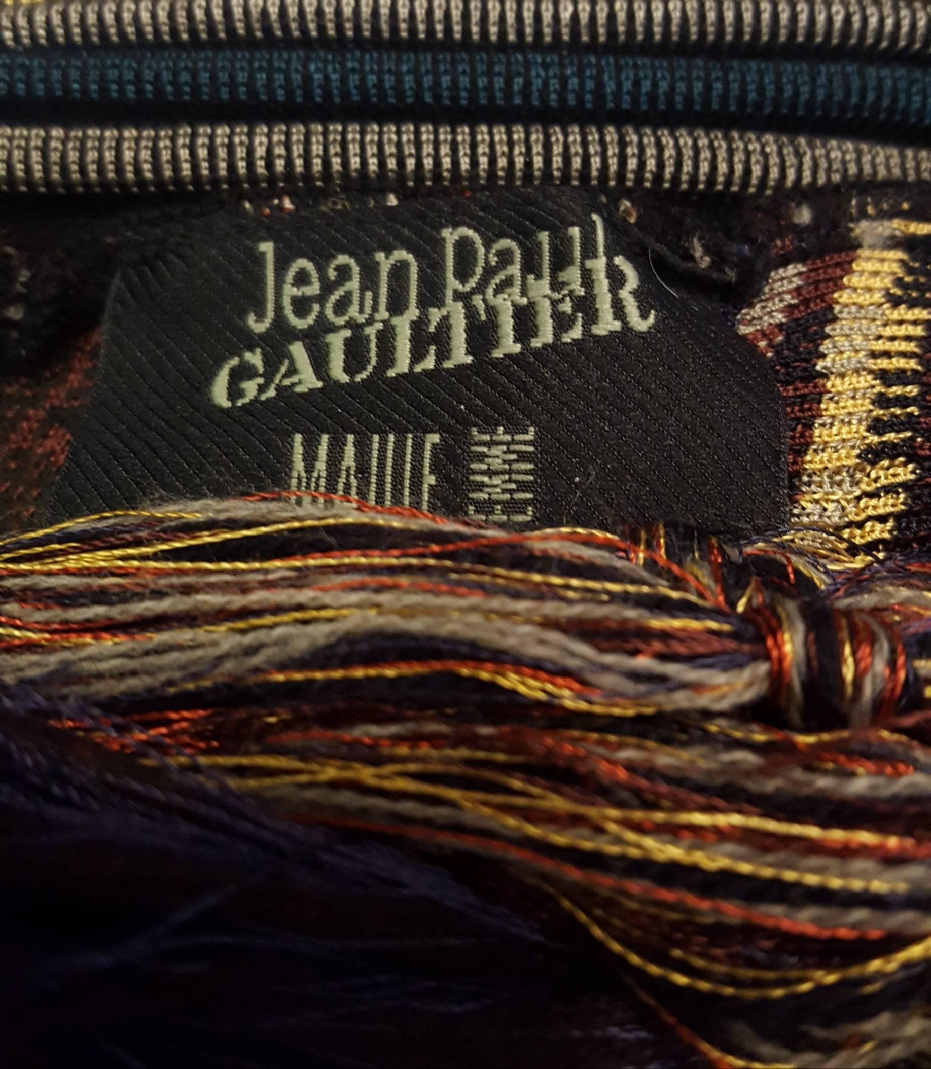Black Jean Paul Gaultier Fringe Panel Skirt For Sale
