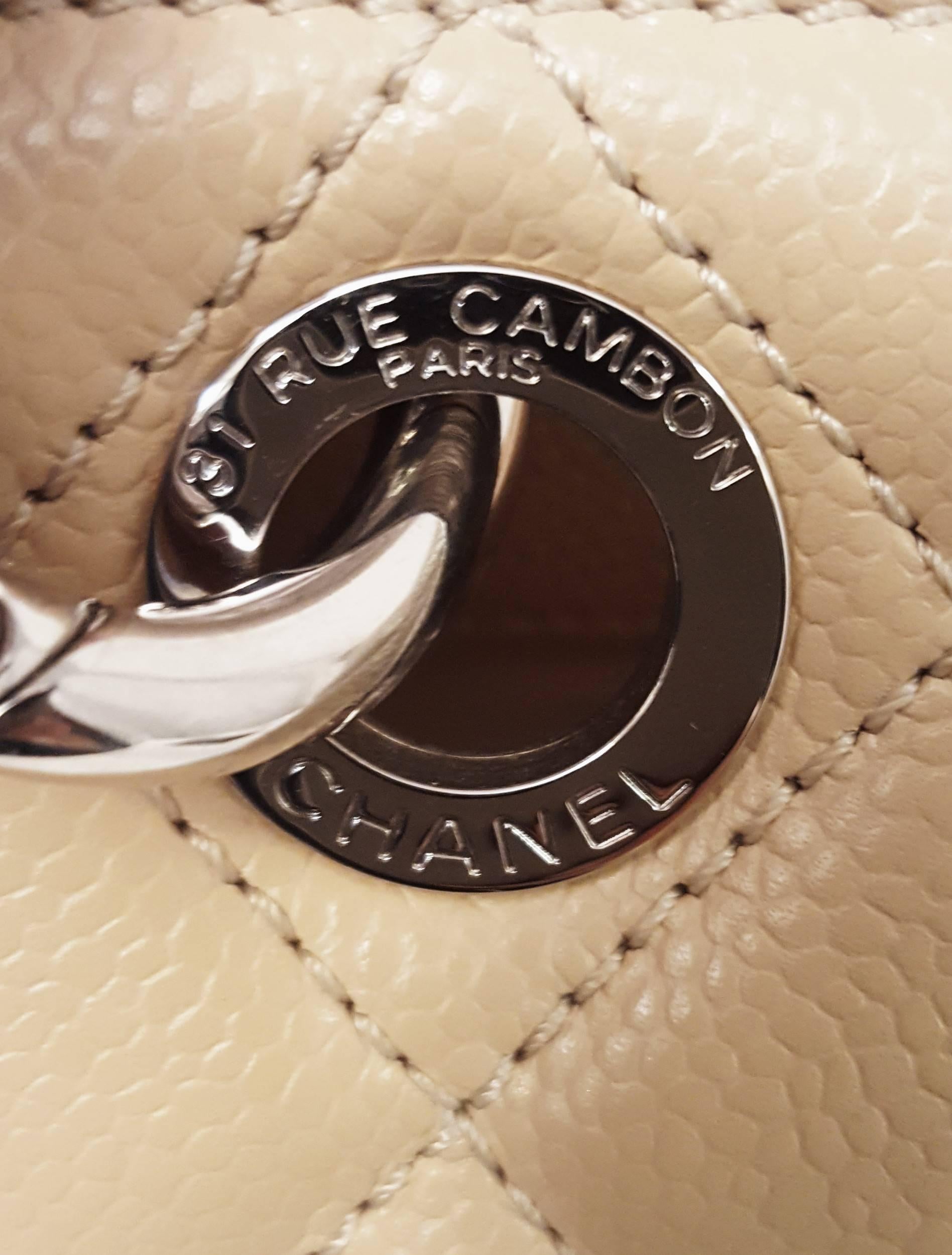Chanel Tan Caviar Leather Grand Shopping Tote Bag  For Sale 3