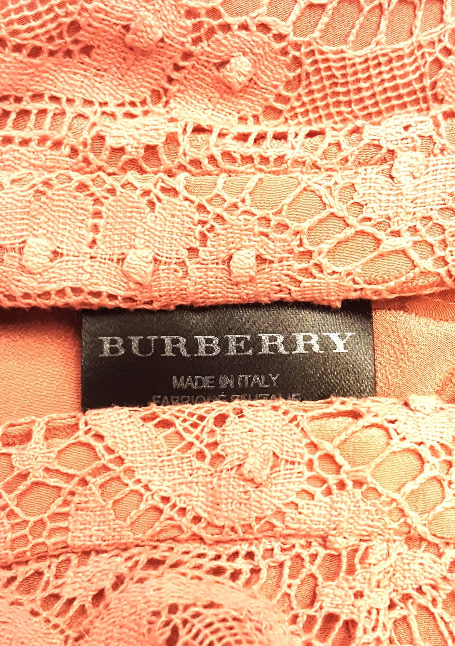 Women's Burberry Pink Cotton Lace 3 Piece Ensemble with Silk Camisole 46 EU For Sale