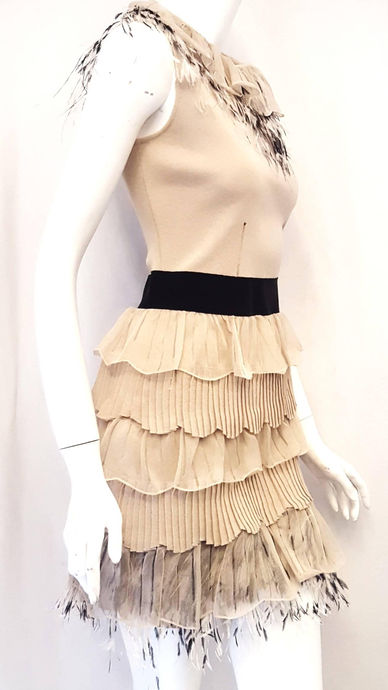 beige knit dress