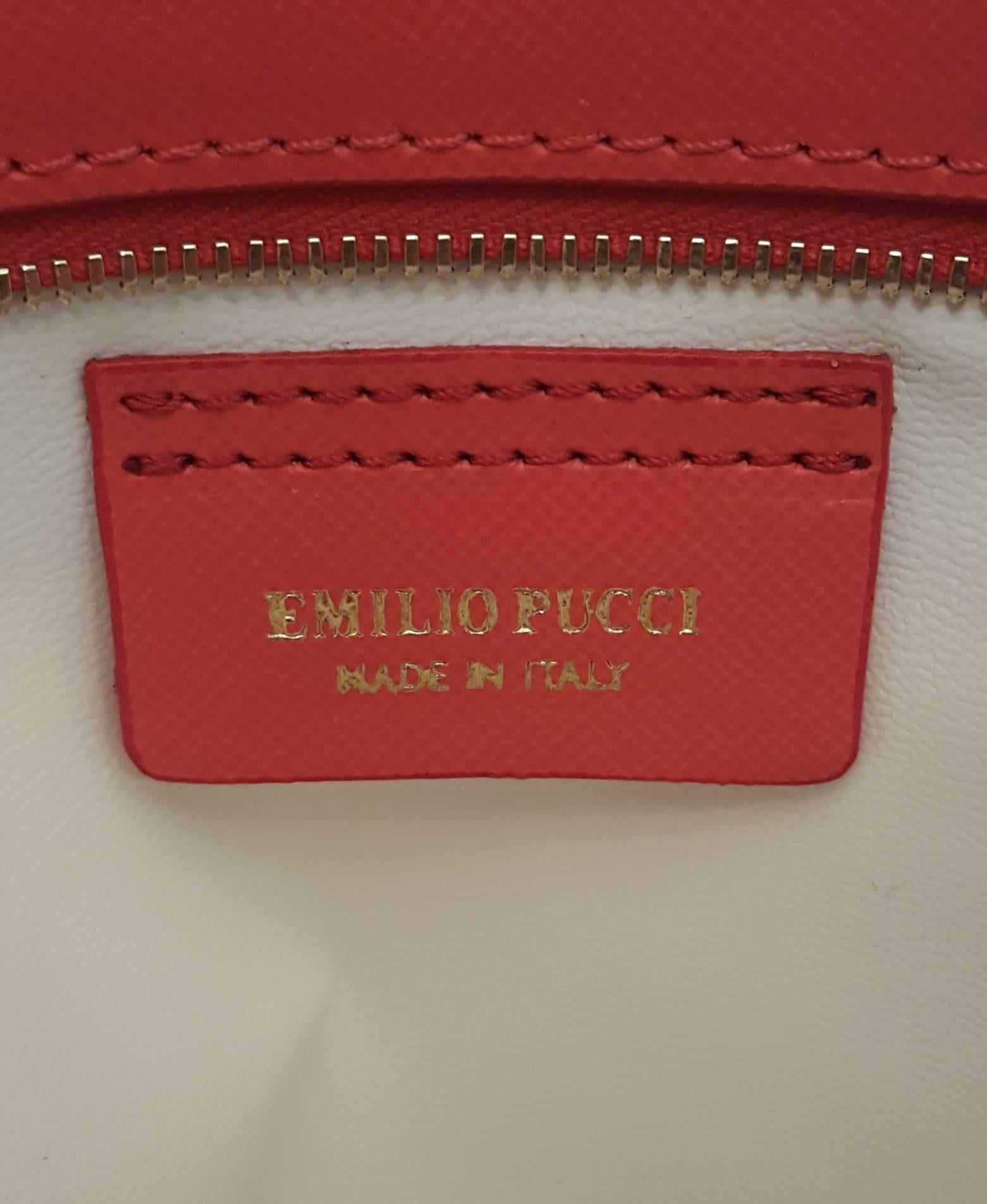 Emilio Pucci Pink Geometric Print  Design Clutch Bag with Top Zippered Closure 4