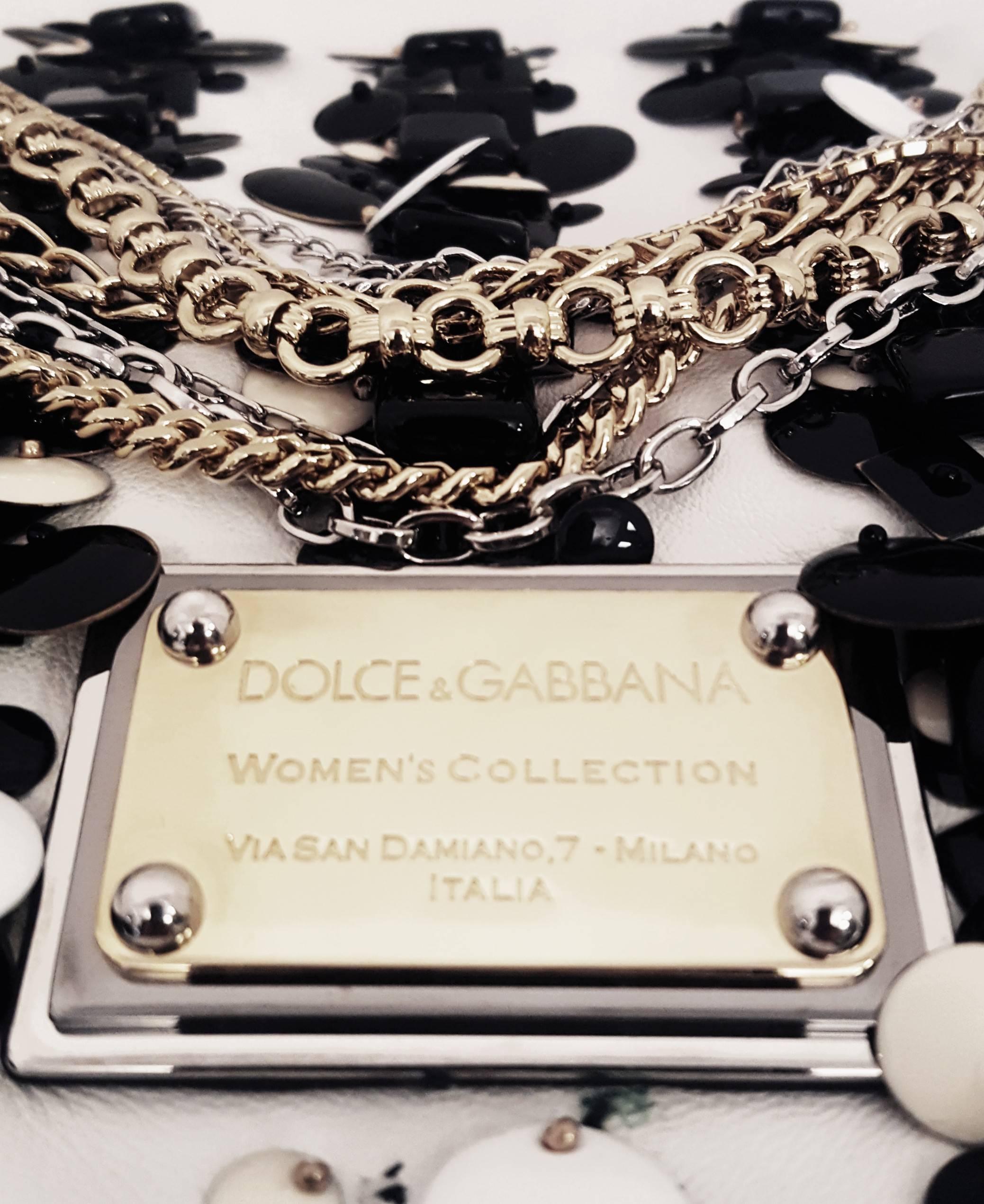 Dolce & Gabbana Miss Vivienne Snakeskin Brown & Pink Multi Chain w/Ivory & Black 2