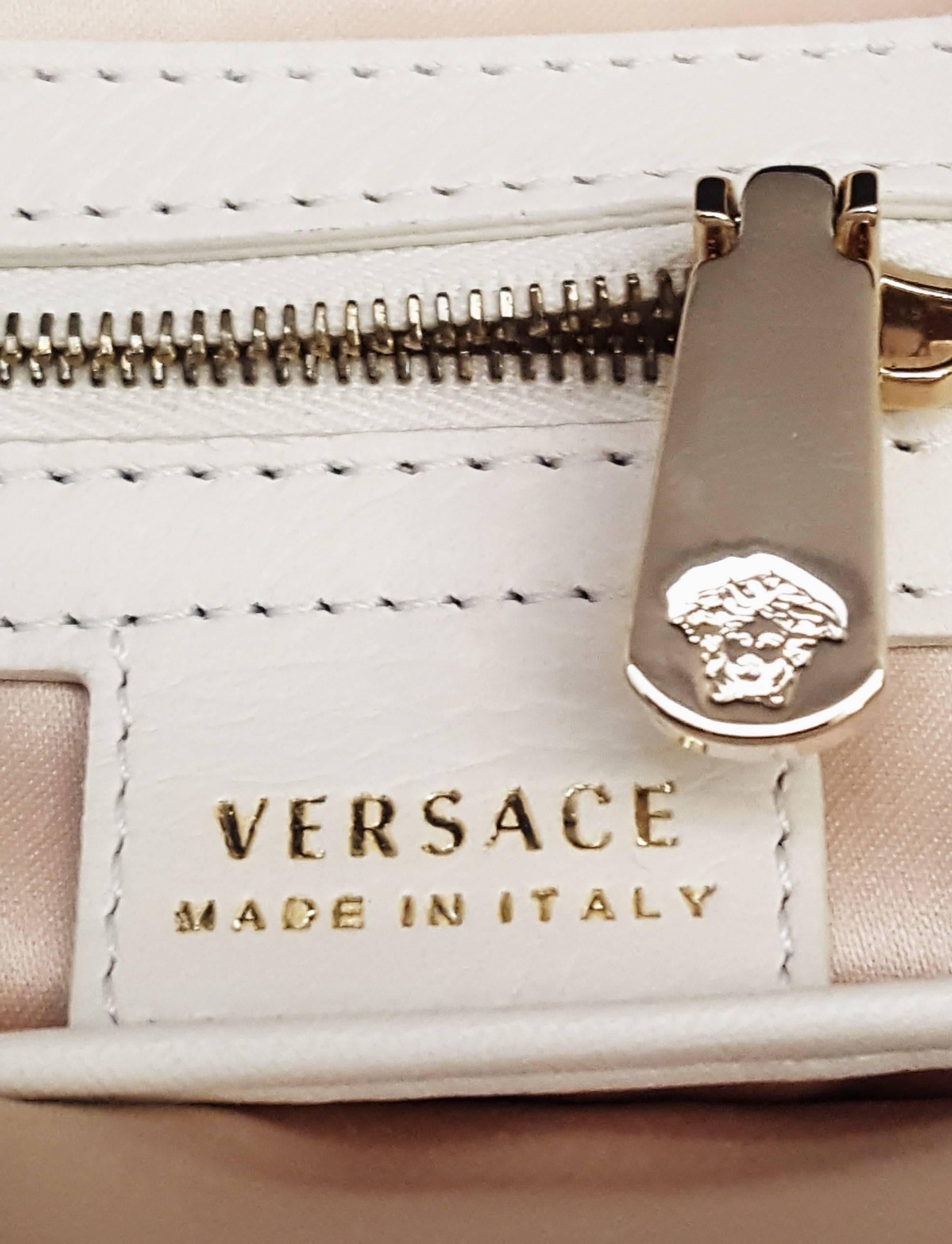 Versace Ivory Leather Venita Bow Satchel From the 2009 Spring Collection For Sale 1