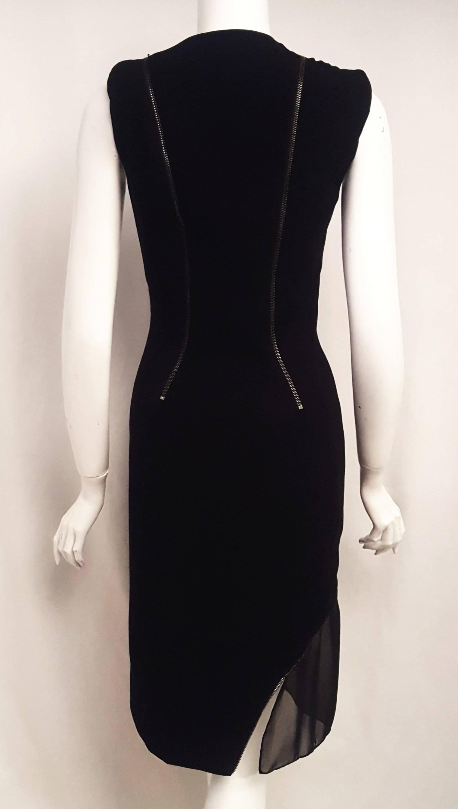 black dress with zippers