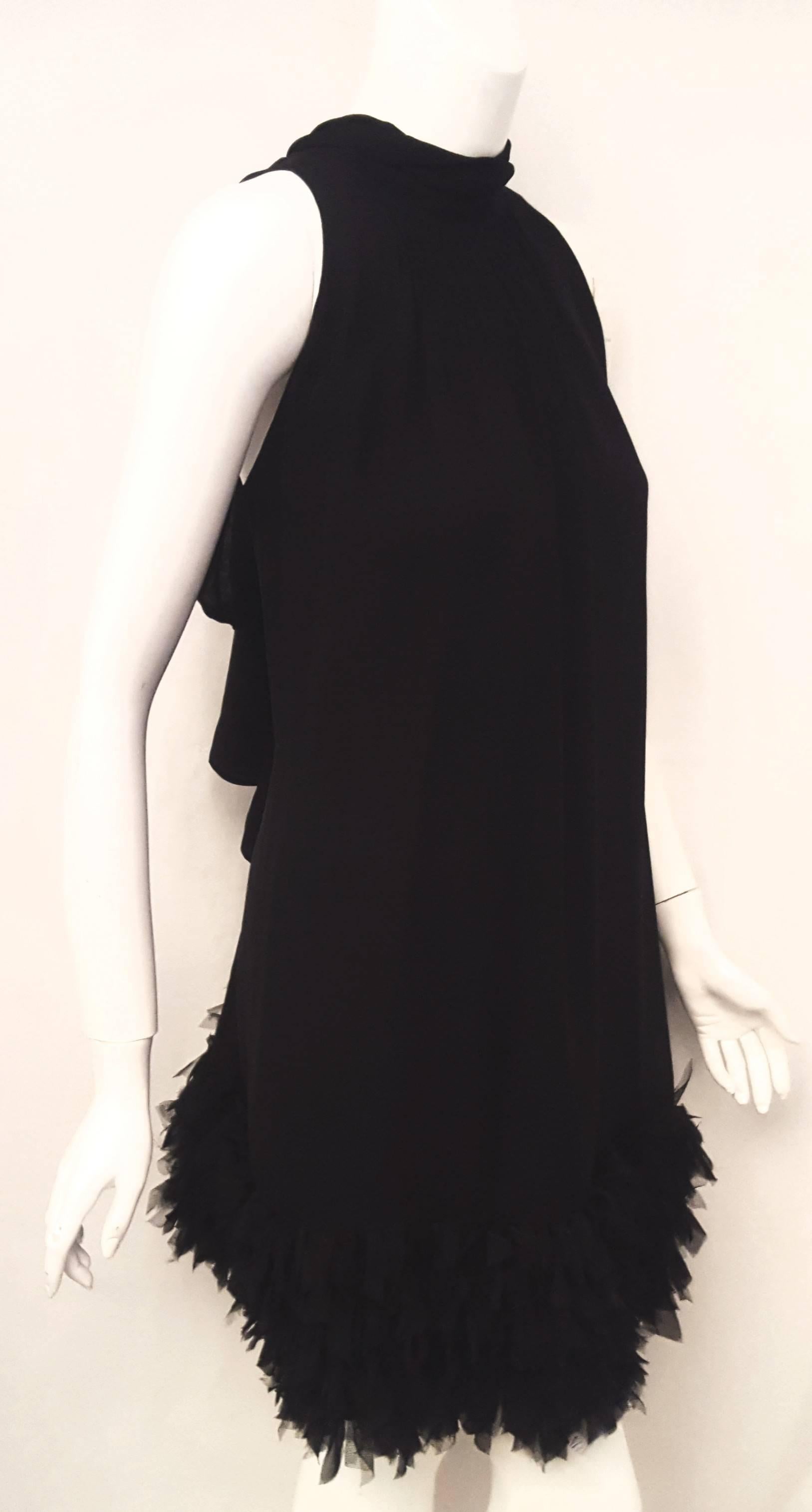 Women's D & G Black Silk Chiffon Sleeveless Dress