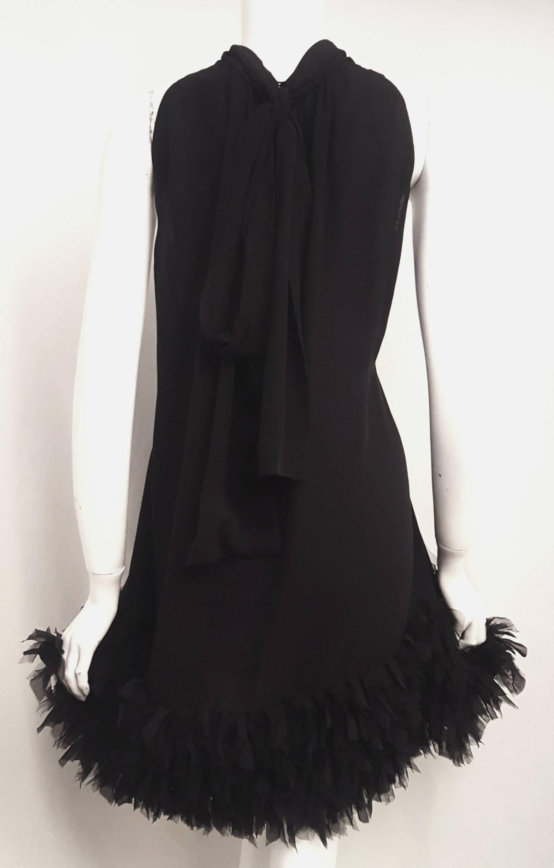 D & G Black Silk Chiffon Sleeveless Dress In Excellent Condition In Palm Beach, FL