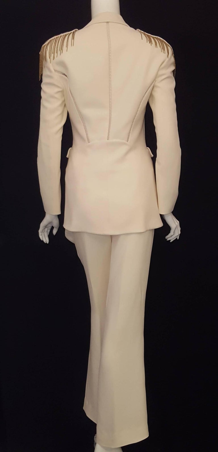 Va Voom Versace Cream Pant Suit Milan Fashion Week Autumn/Winter 2014