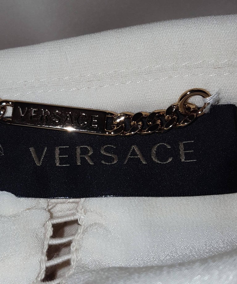 Va Voom Versace Cream Pant Suit Milan Fashion Week Autumn/Winter 2014