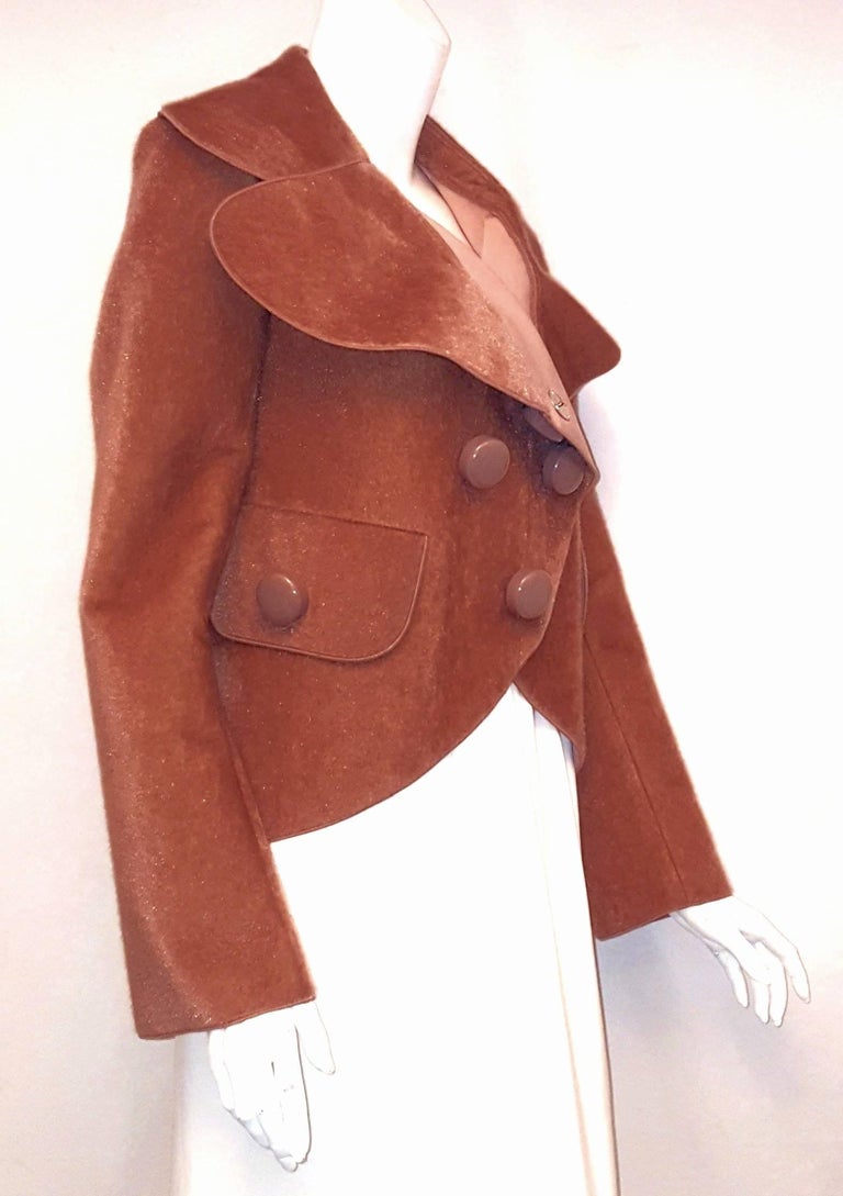 Louis Vuitton Leather Paneled Teddy Bear Coat with Leather Sleeves SIZE XXS  For Sale at 1stDibs