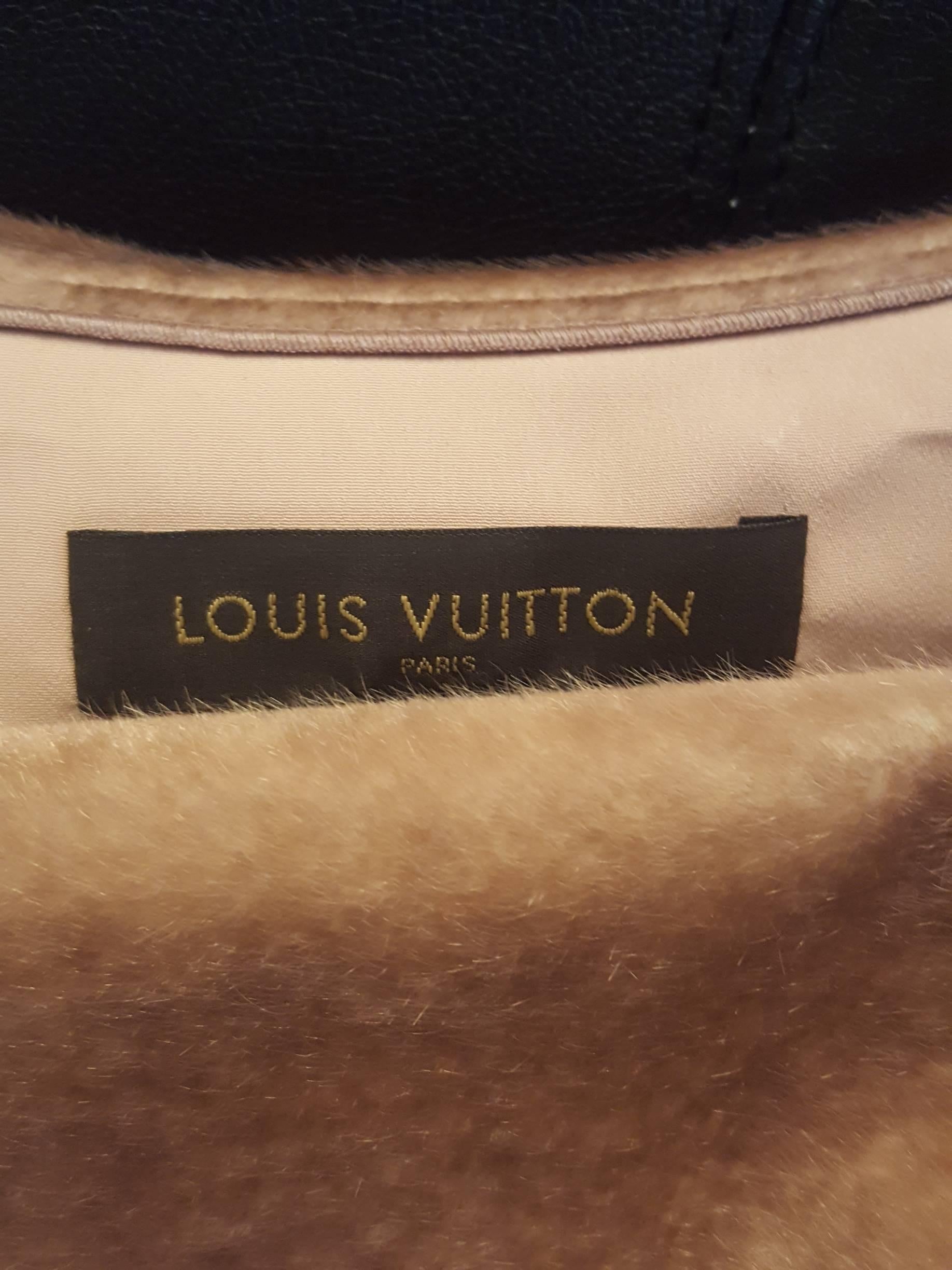 Pink Louis Vuitton Dusty Rose Double Breasted Faux Fur Jacket 40 EU