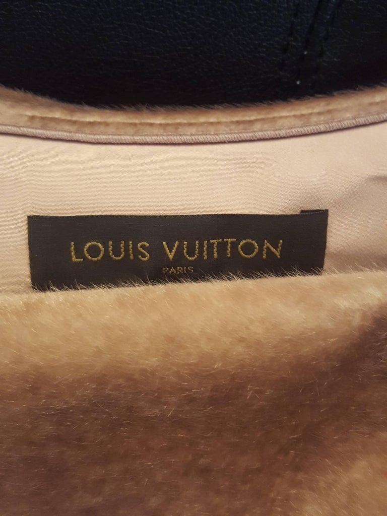 Louis Vuitton Dusty Rose Double Breasted Faux Fur Jacket For Sale at 1stdibs