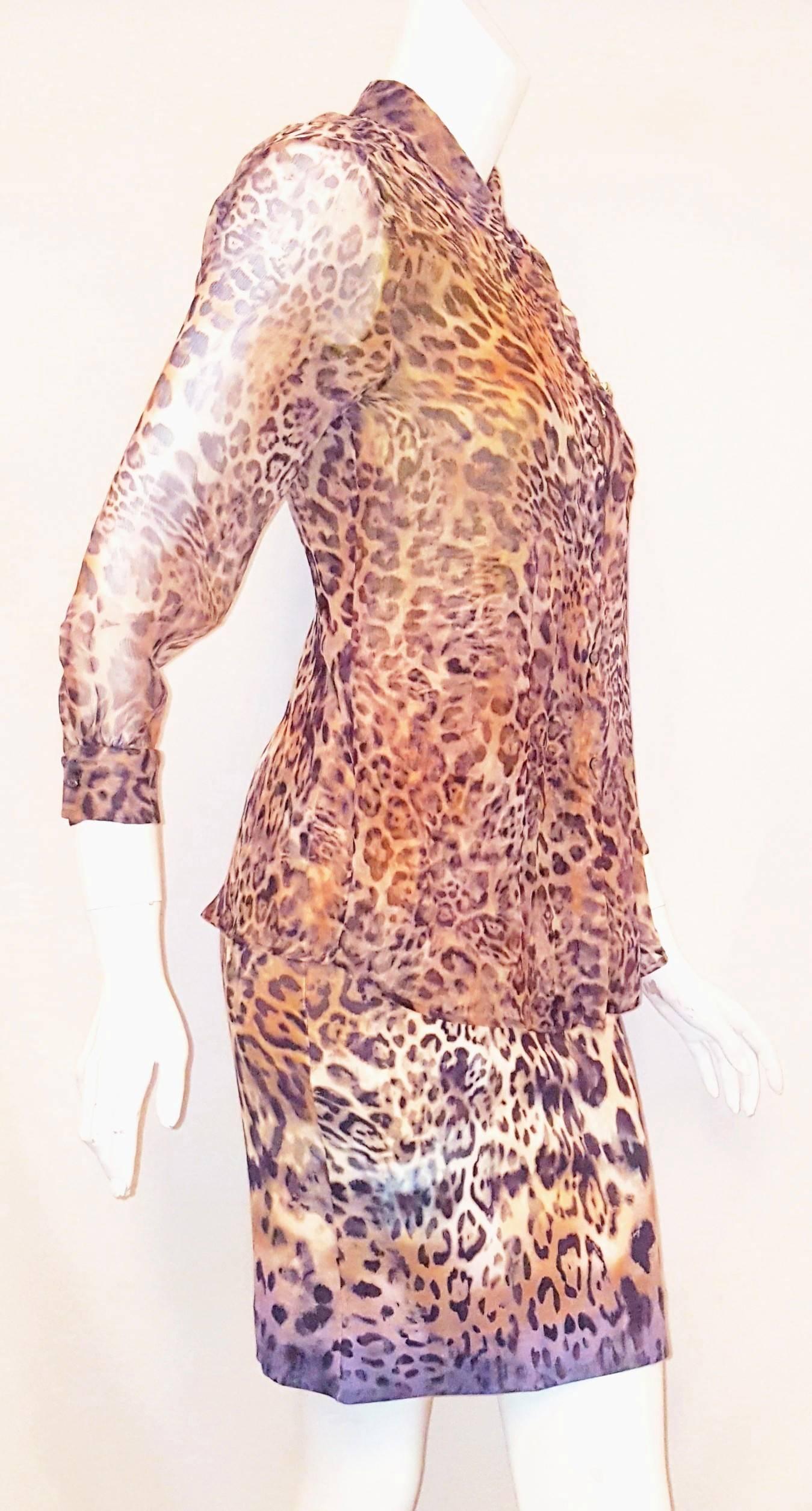 Marc Cain Multicolor Leopard Print Two Piece Dress Ensemble  1