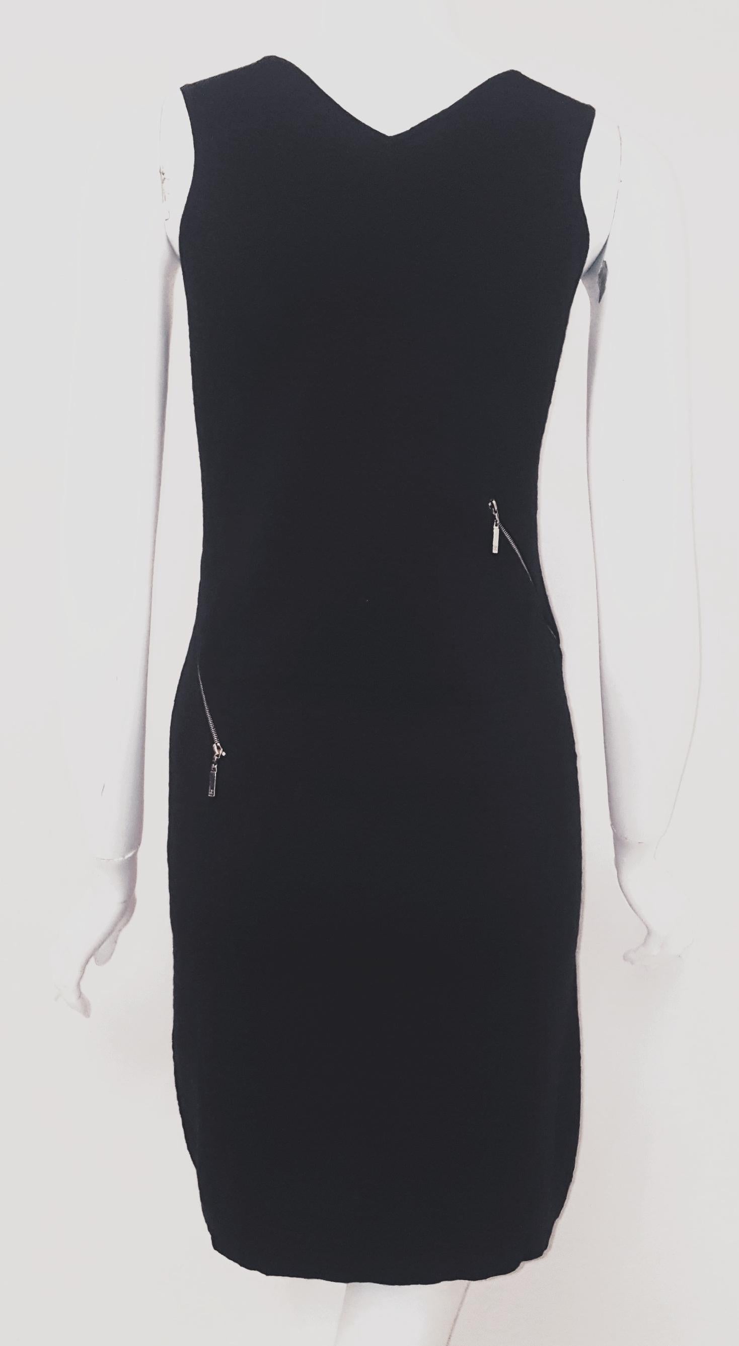Chanel Black Sleeveless Pullover Dress Decorated w CC Gold Tone Zippers In Excellent Condition For Sale In Palm Beach, FL