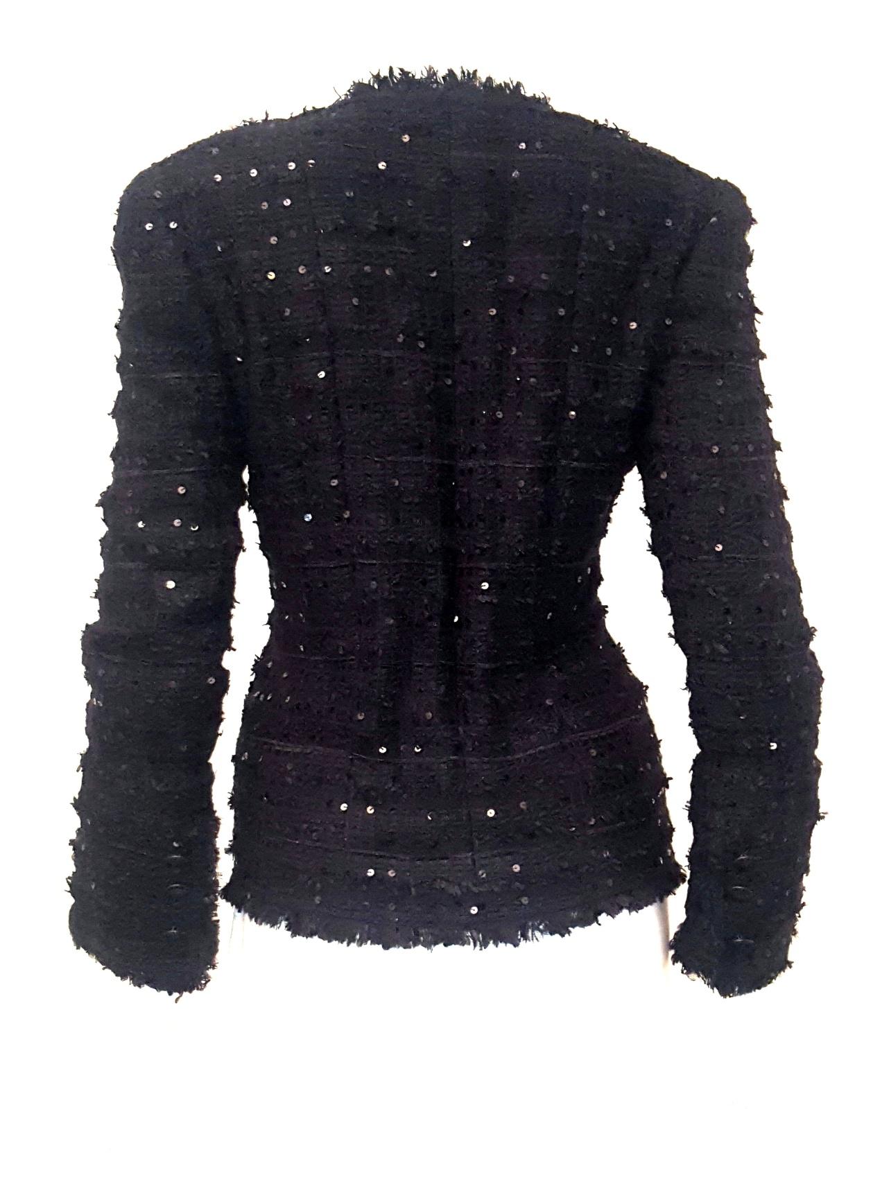 chanel black tweed jacket