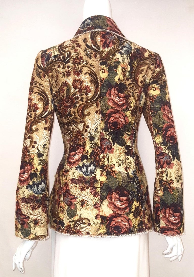 Dolce and Gabbana Baroque Tapestry Floral Print Jacket/ Coat For Sale ...