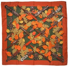 Hermes Au Plus Dru Copper Fall Tone Silk Scarf by Dimitri Rybaltchenko Hermes Au Plus Dru Copper Fall Tone Silk Scarf by Dimitri Rybaltchenko