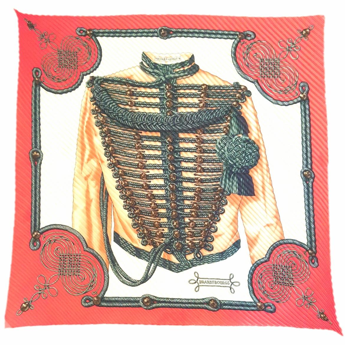 Hermes by Caty Latham Vintage Brandebourgs Pleated Silk Scarf, 1972