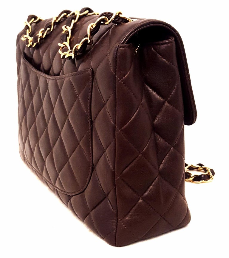 Chanel Chocolate Brown Classic Jumbo Single Flap Bag