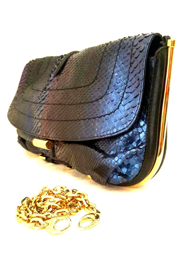 jimmy choo kaja patchwork python leather shoulder bag... Jimmy Choo Blue Purple Ombre Metallic Python Shoulder Bag W/ Gold Tone ...
