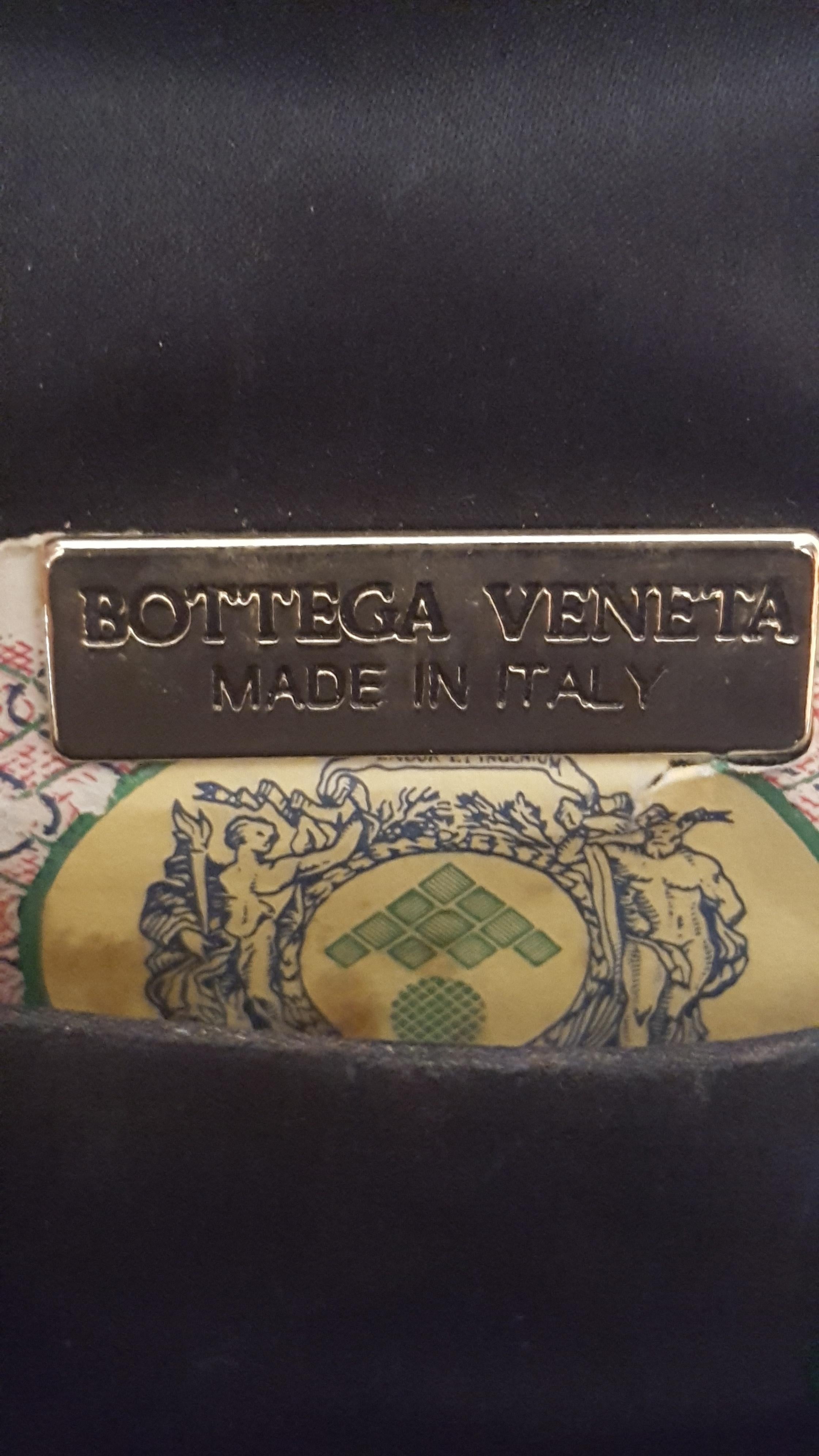 Bottega Veneta Vintage Black Intrecciato Mini Bag W/ Gold Tone Chain Strap For Sale 3