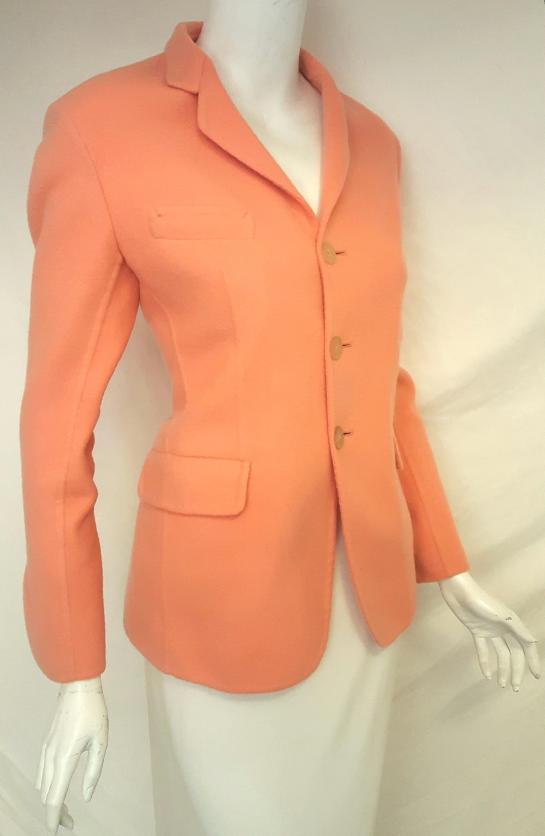 Jil Sander Pink Salmon Cashmere Jacket  In Excellent Condition In Palm Beach, FL