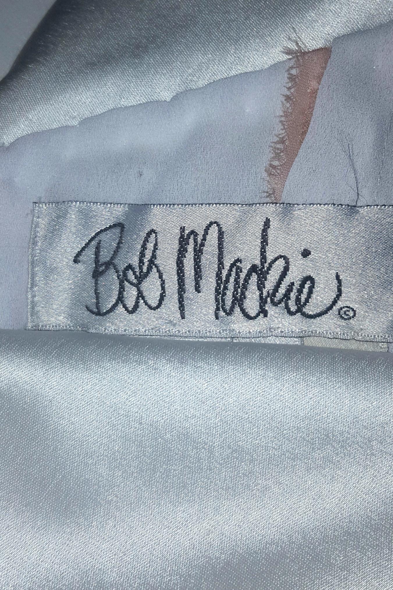 Bob Mackie Weißes langes Abendkleid mit Neckholder-Top  im Angebot 1