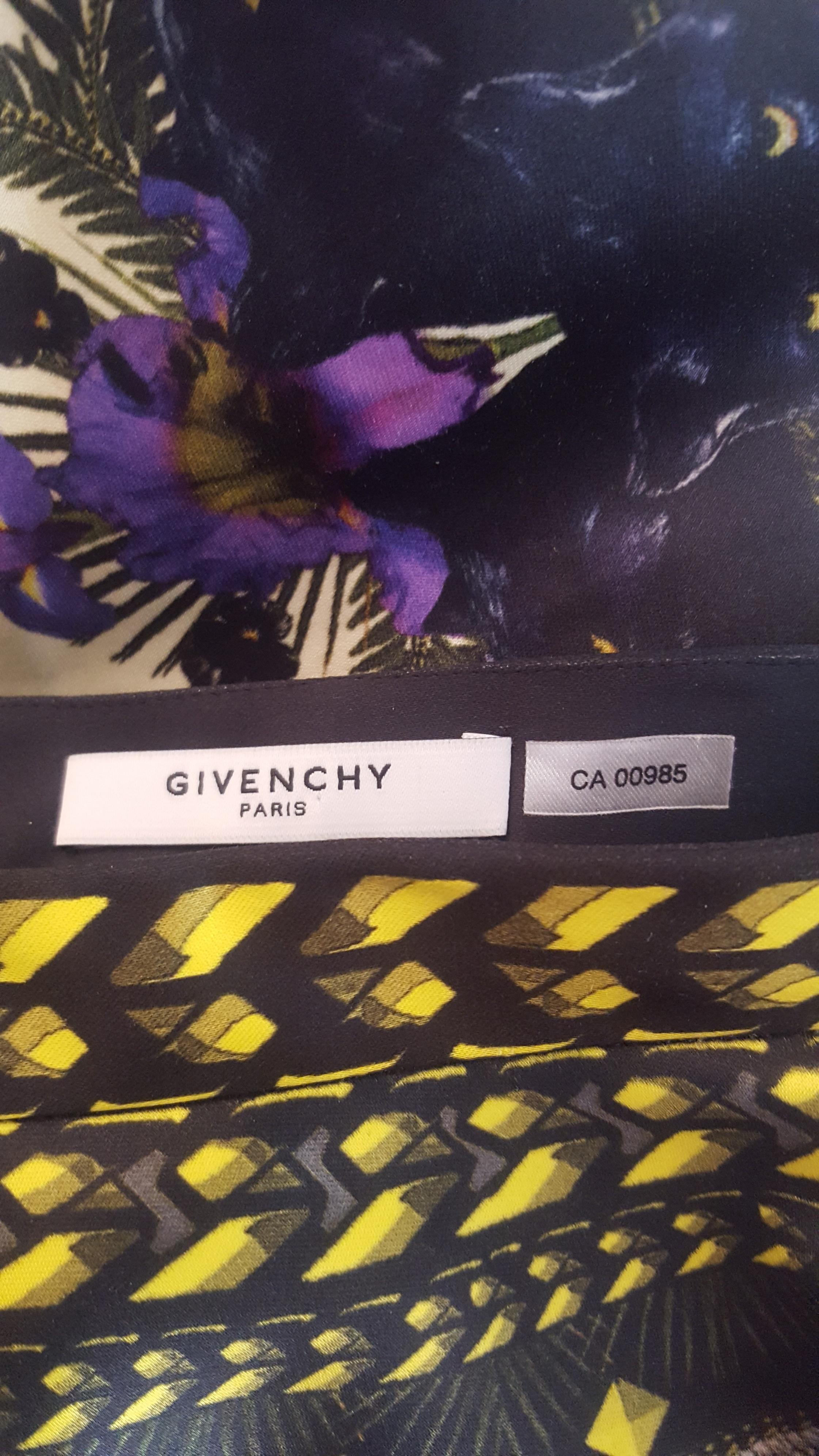 Givenchy Cotton Panthers & Orchids Skirt Black Mesh Underskirt 2011 Collection 1