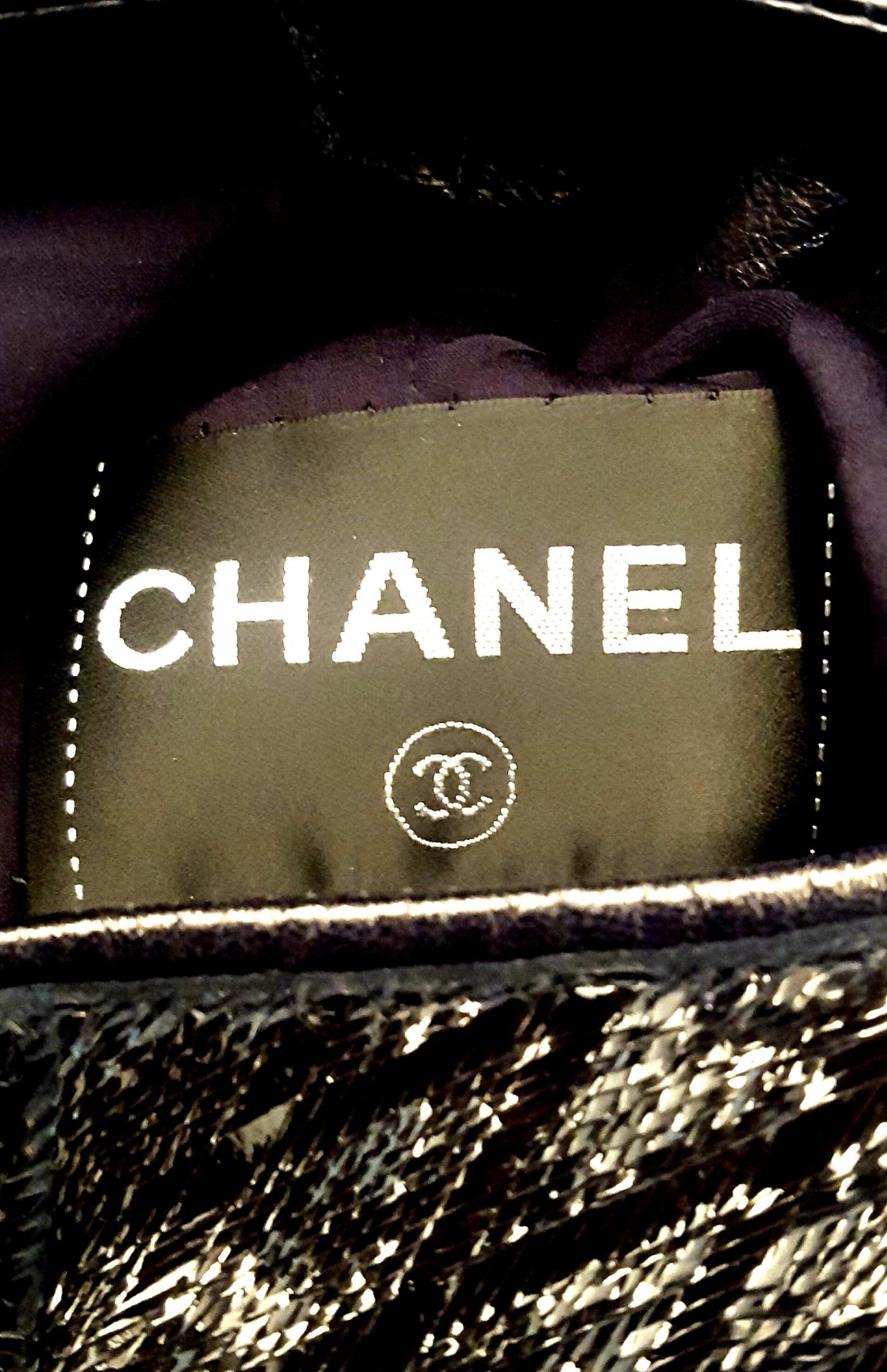 Women's Chanel Midnight Blue Textured Lambskin Vest/Top 