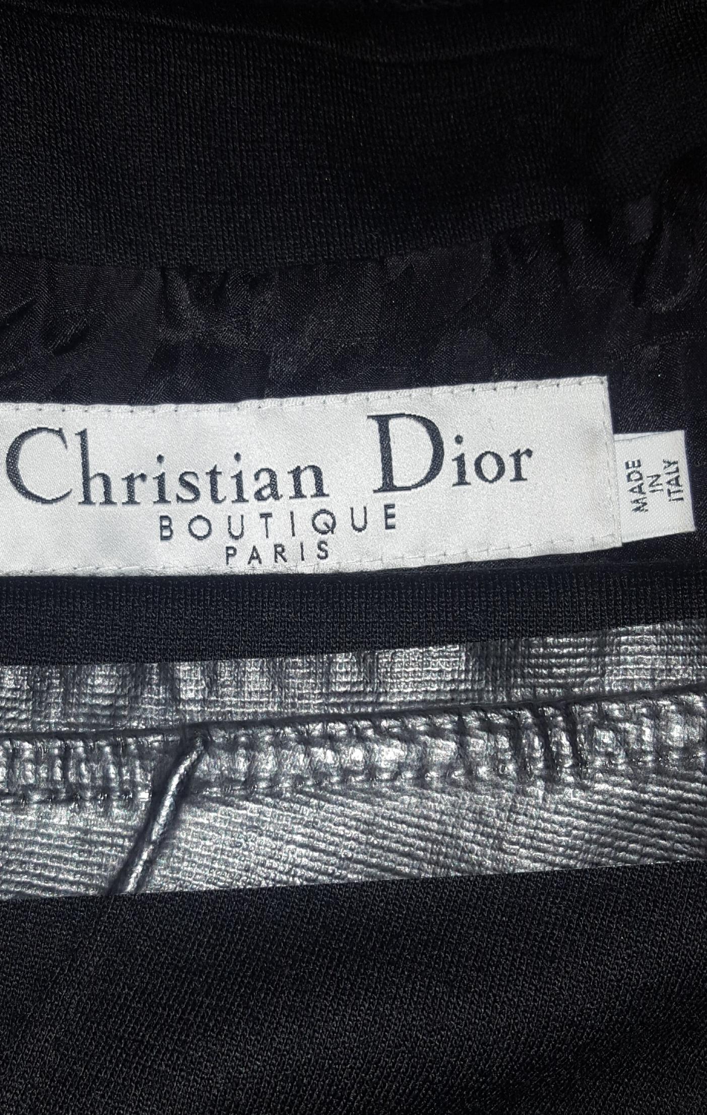 Christian Dior Black Wool Jacket W/ Faux Vest & PVC Trim Down Sleeve 2