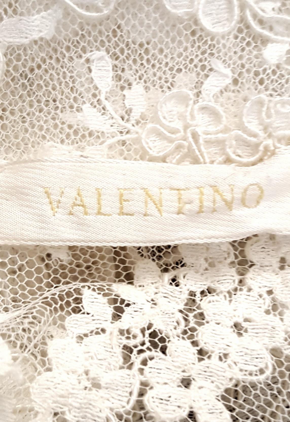 Valentino Ivory Cotton Cord Lace Jacket With Scalloped Edges 1