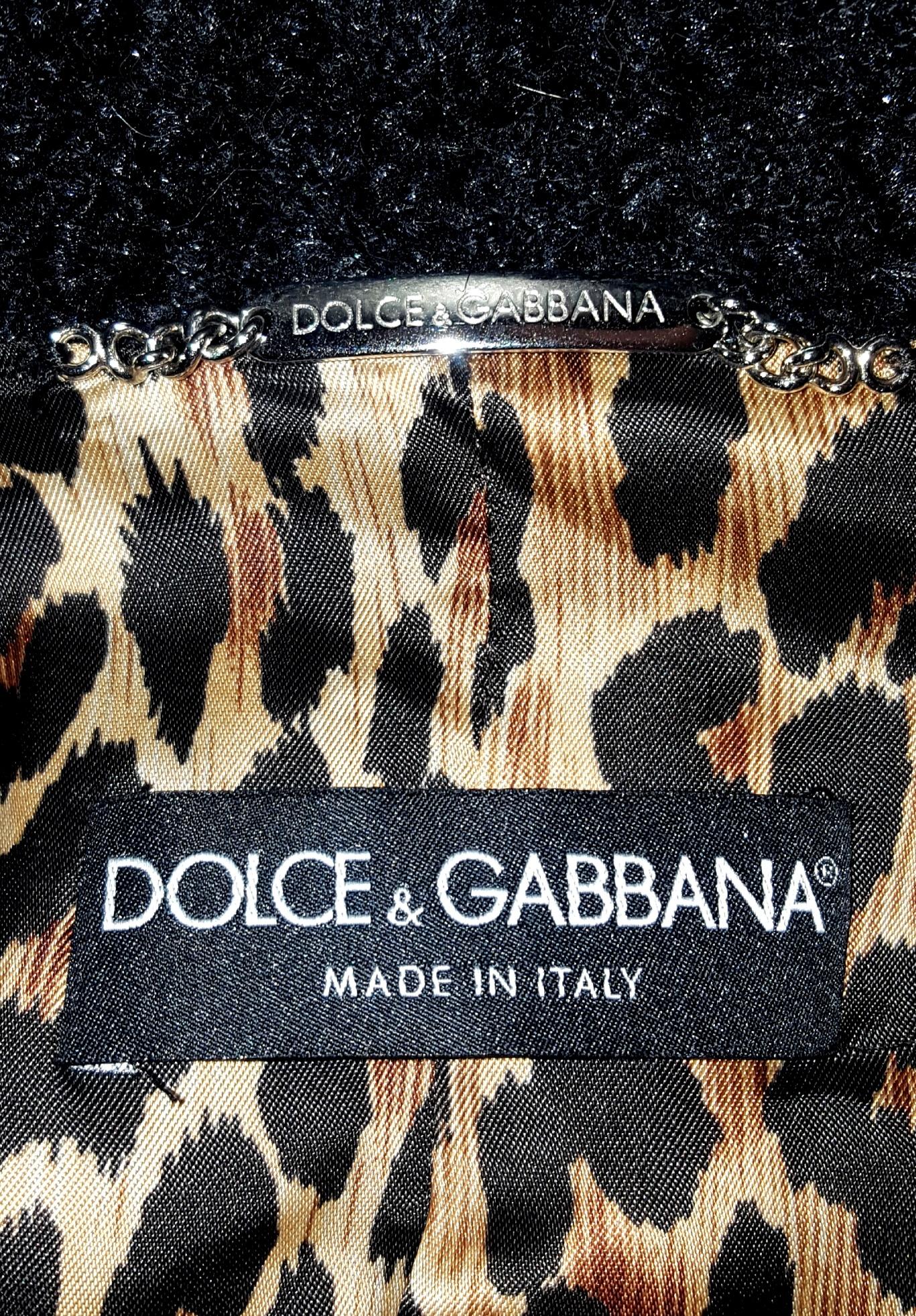 Dolce & Gabbana Black Tweed Skirt Suit  1