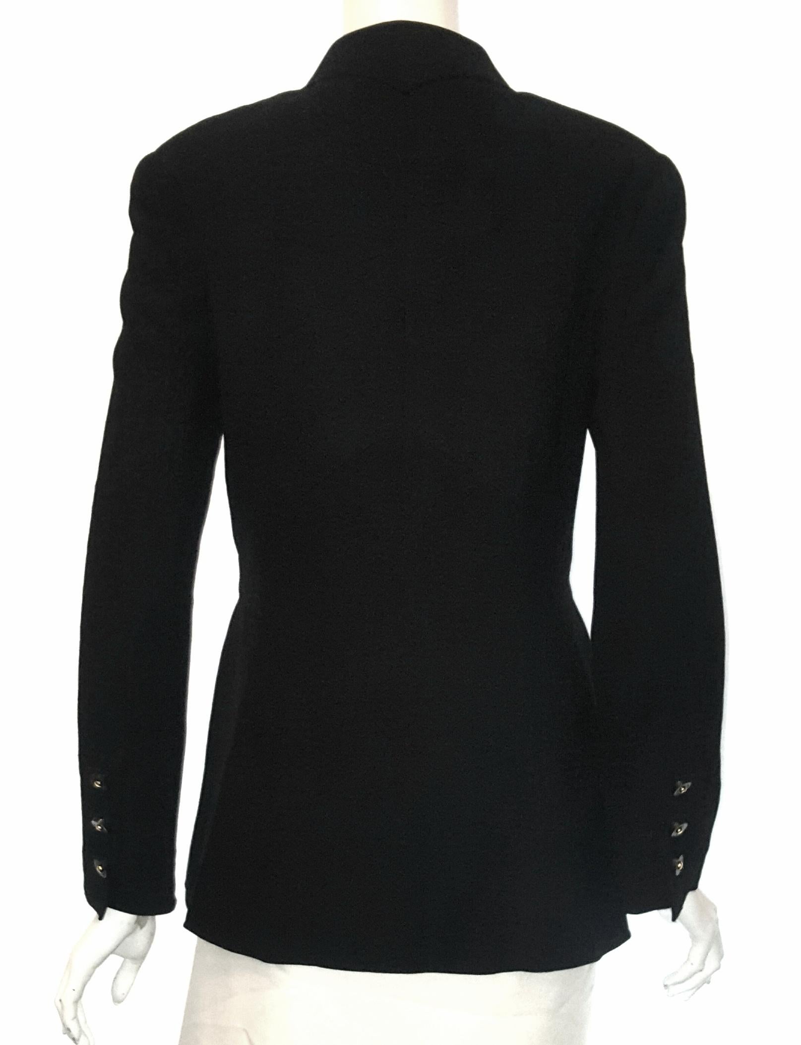 Chanel Vintage Minimalistic Black Jacket From 1997 Spring Collection In Excellent Condition In Palm Beach, FL