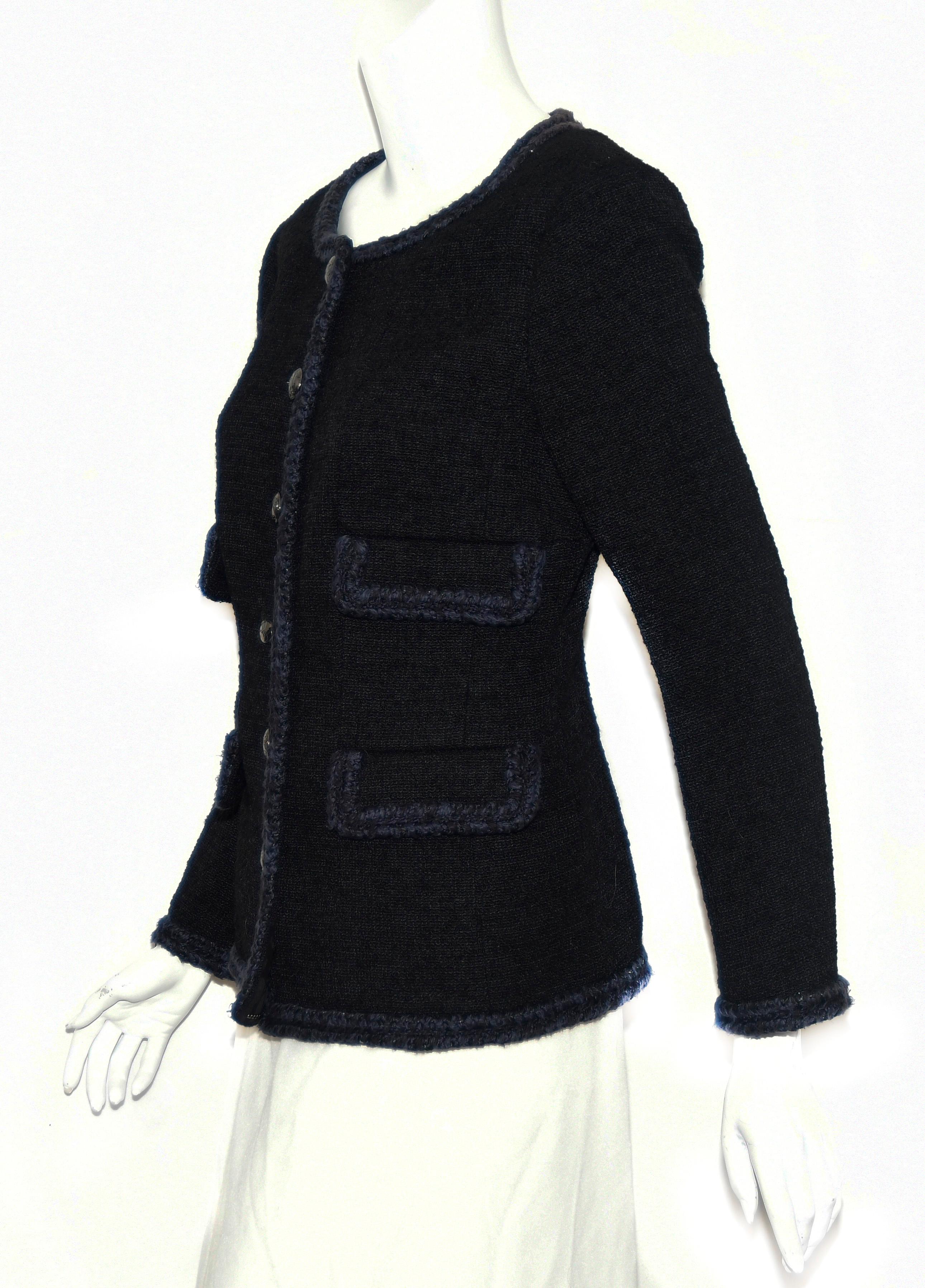 Women's or Men's Chanel Black Four Flap Pockets 2013 Fall Collection Jacket