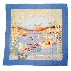 Hermes Le Fleuve Sacre 100% Silk Twill Scarf